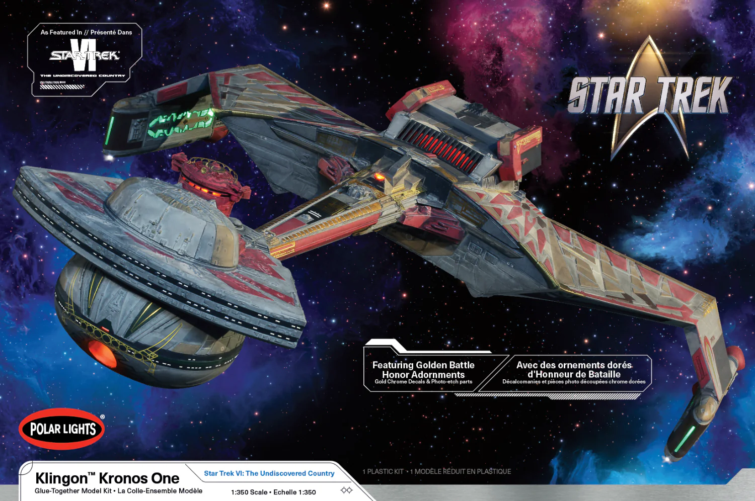 Polar Lights Star Trek 6: The Undiscovered Country Klingon Kronos 1 1:350 Scale Model Kit - Image 5
