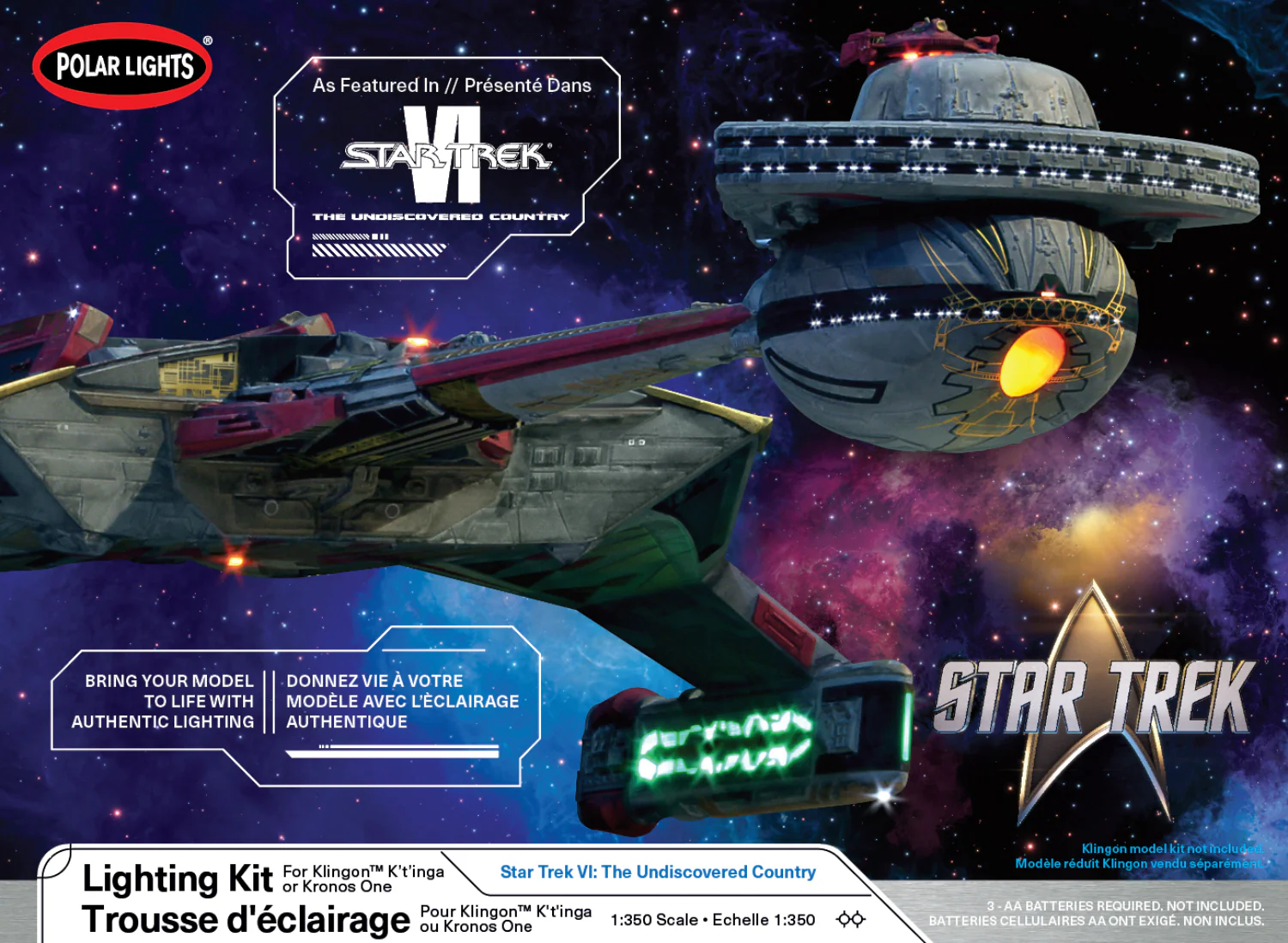 Polar Lights Star Trek 6: The Undiscovered Country Klingon K'ronos 1 Light Kit 1:350 Scale - Image 4