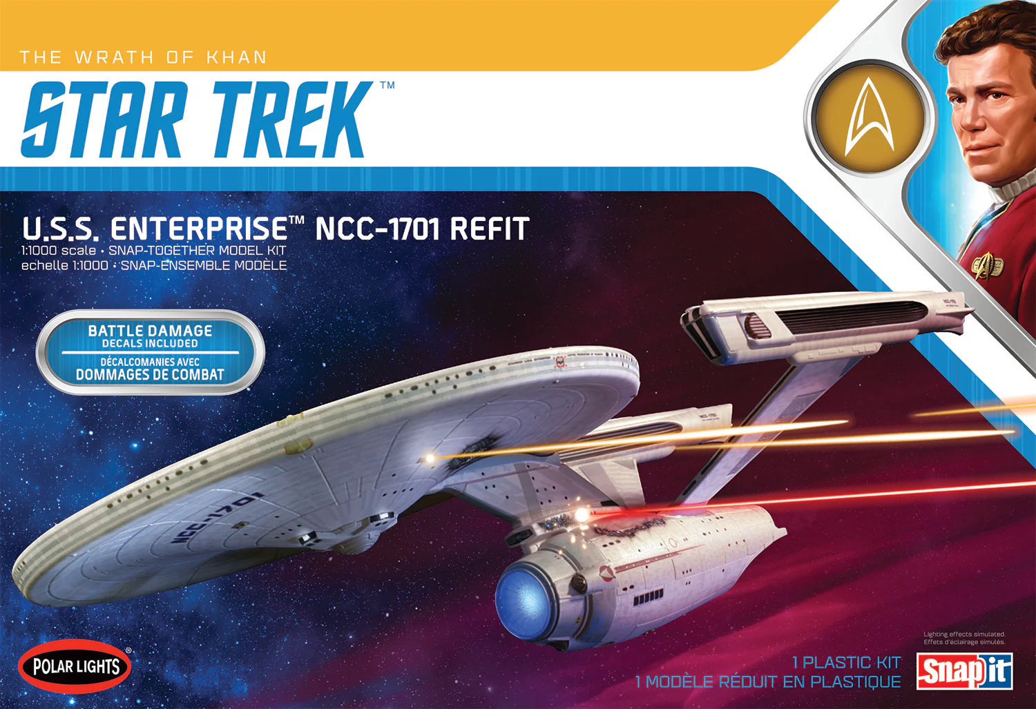 Polar Lights Star Trek U.S.S. Enterprise Refit Wrath of Khan Edition 1:1000 Scale Model Kit - Image 5