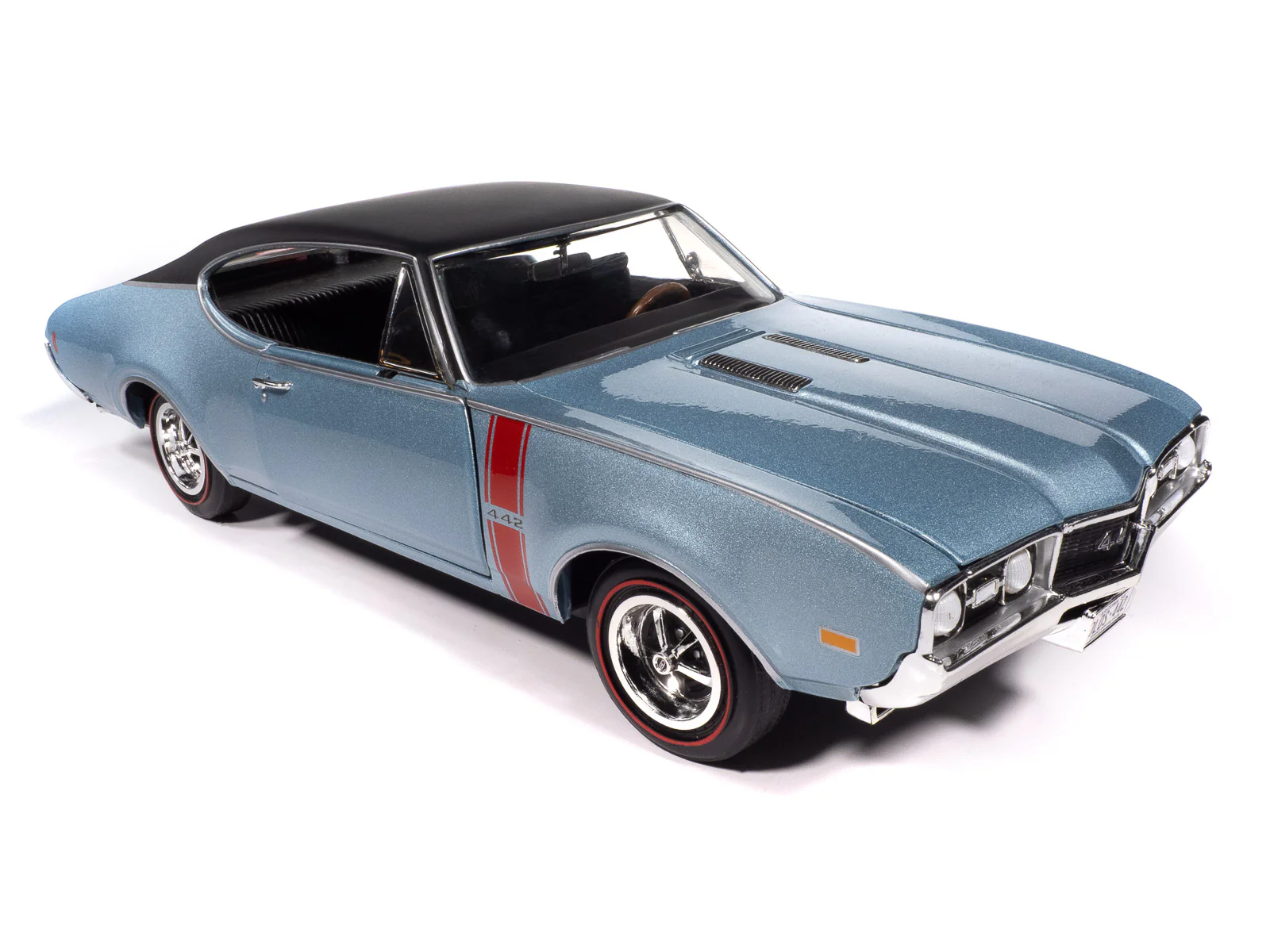 American Muscle 1968 Oldsmobile Holiday Coupe 442 Hemmings Muscle Machines 1:18 Scale Diecast - Image 4