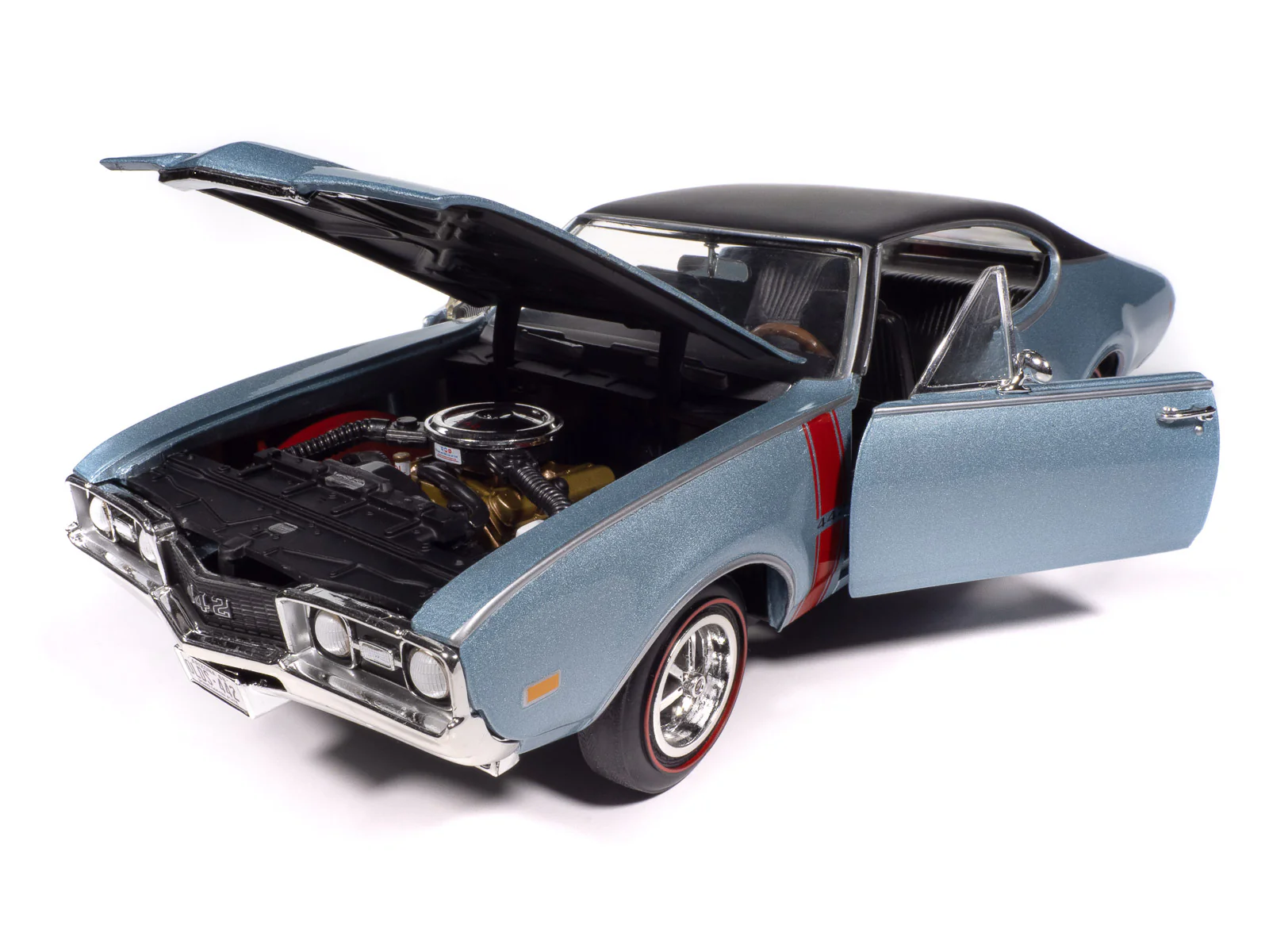 American Muscle 1968 Oldsmobile Holiday Coupe 442 Hemmings Muscle Machines 1:18 Scale Diecast - Image 6