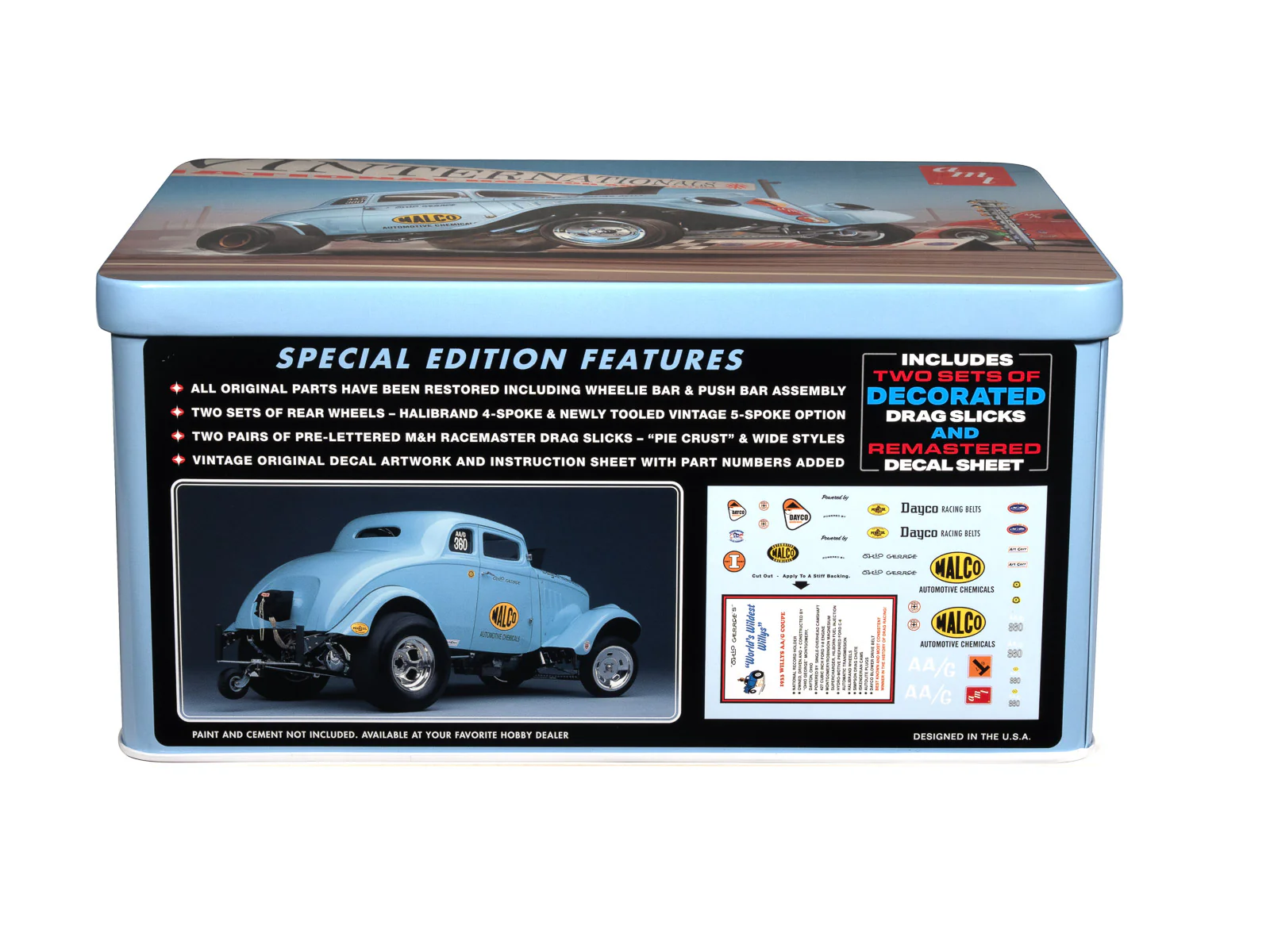 AMT 1933 Willys Gasser Ohio George w/Tin Packaging 1:25 Scale Model Kit - Image 4