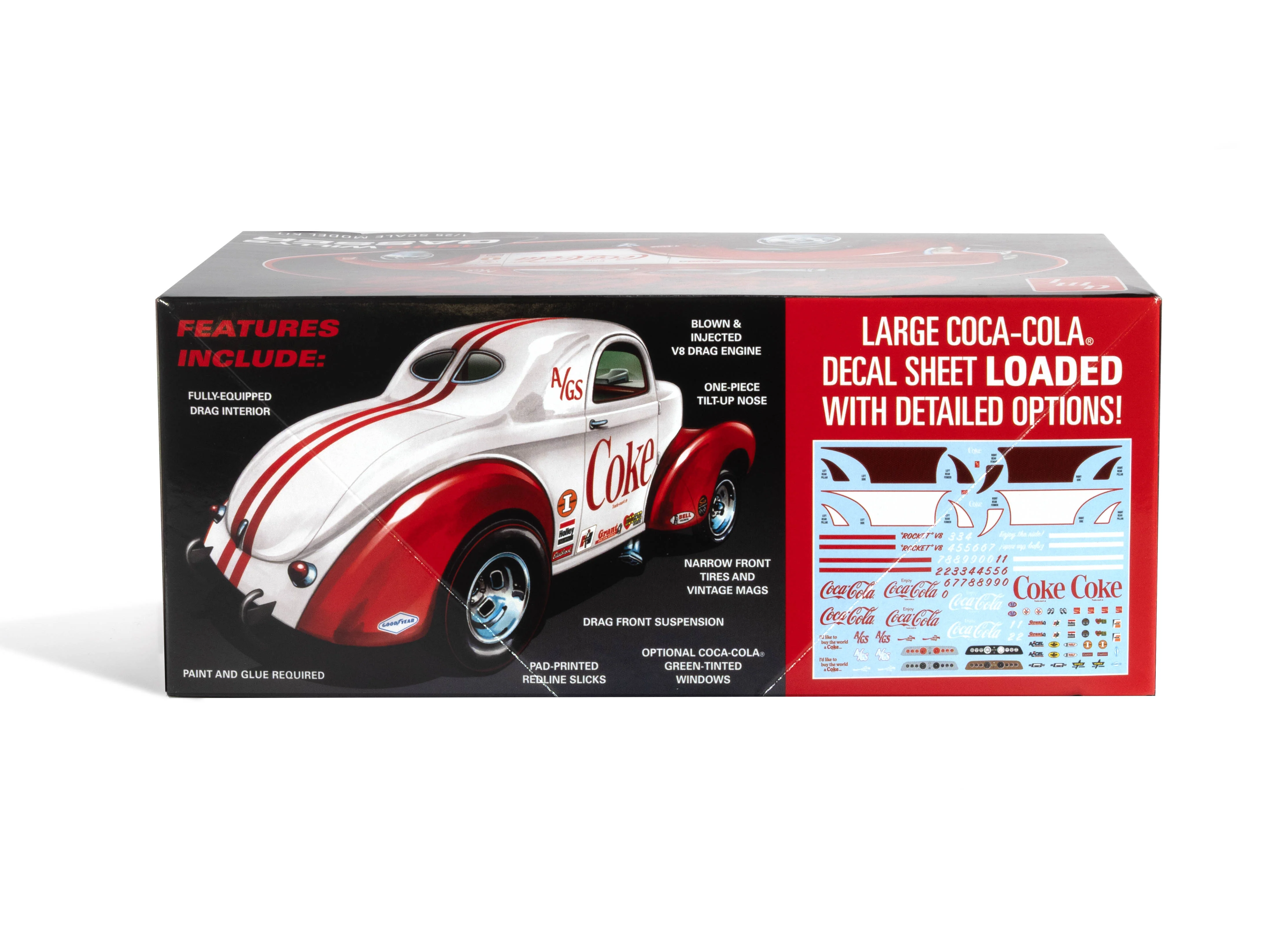 AMT 1940 Willys Coupe (Coke Race Team) 1:25 Scale Model Kit - Image 4