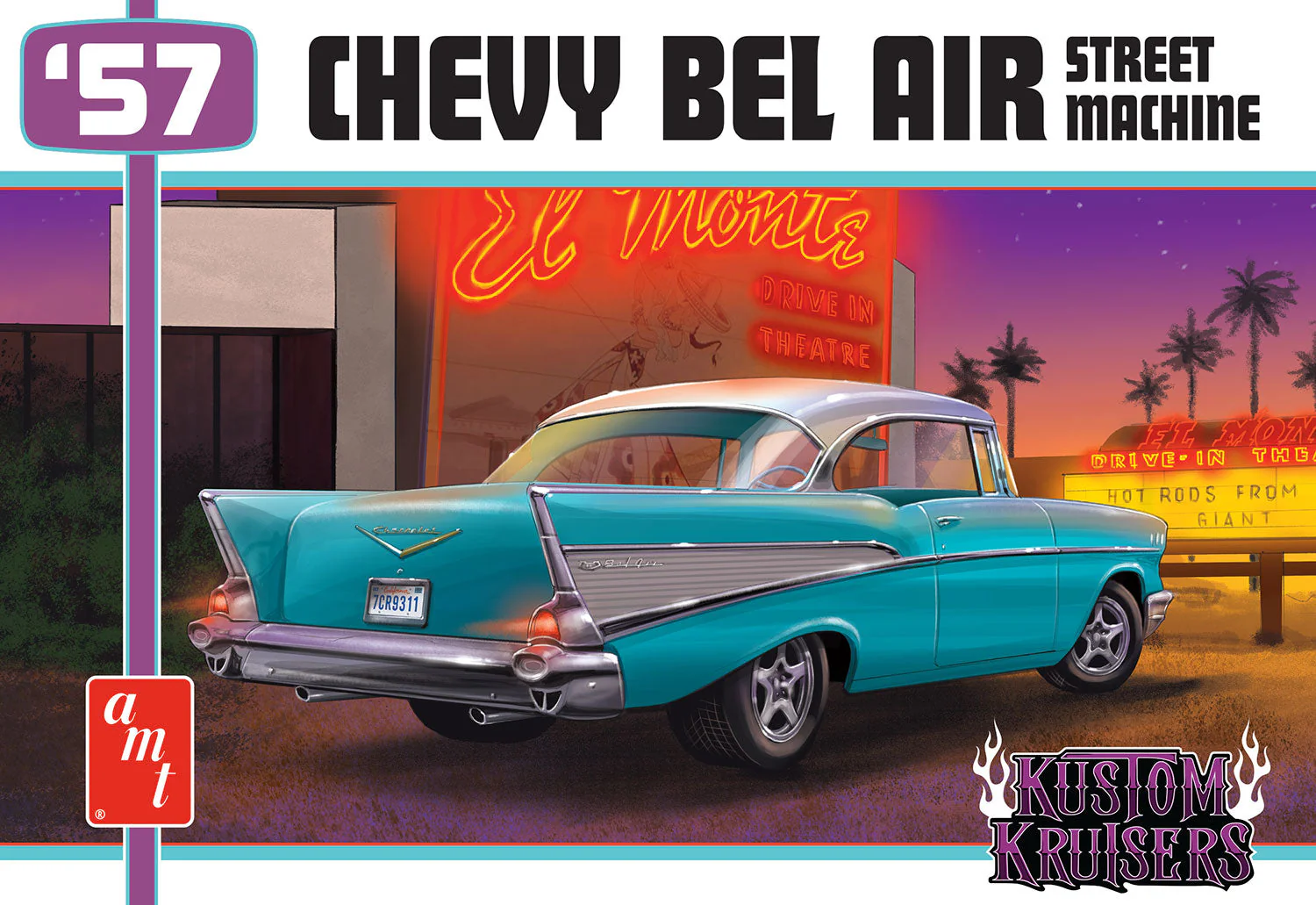 AMT 1957 Chevy Bel Air Street Machine 1:25 Scale Model Kit - Image 7