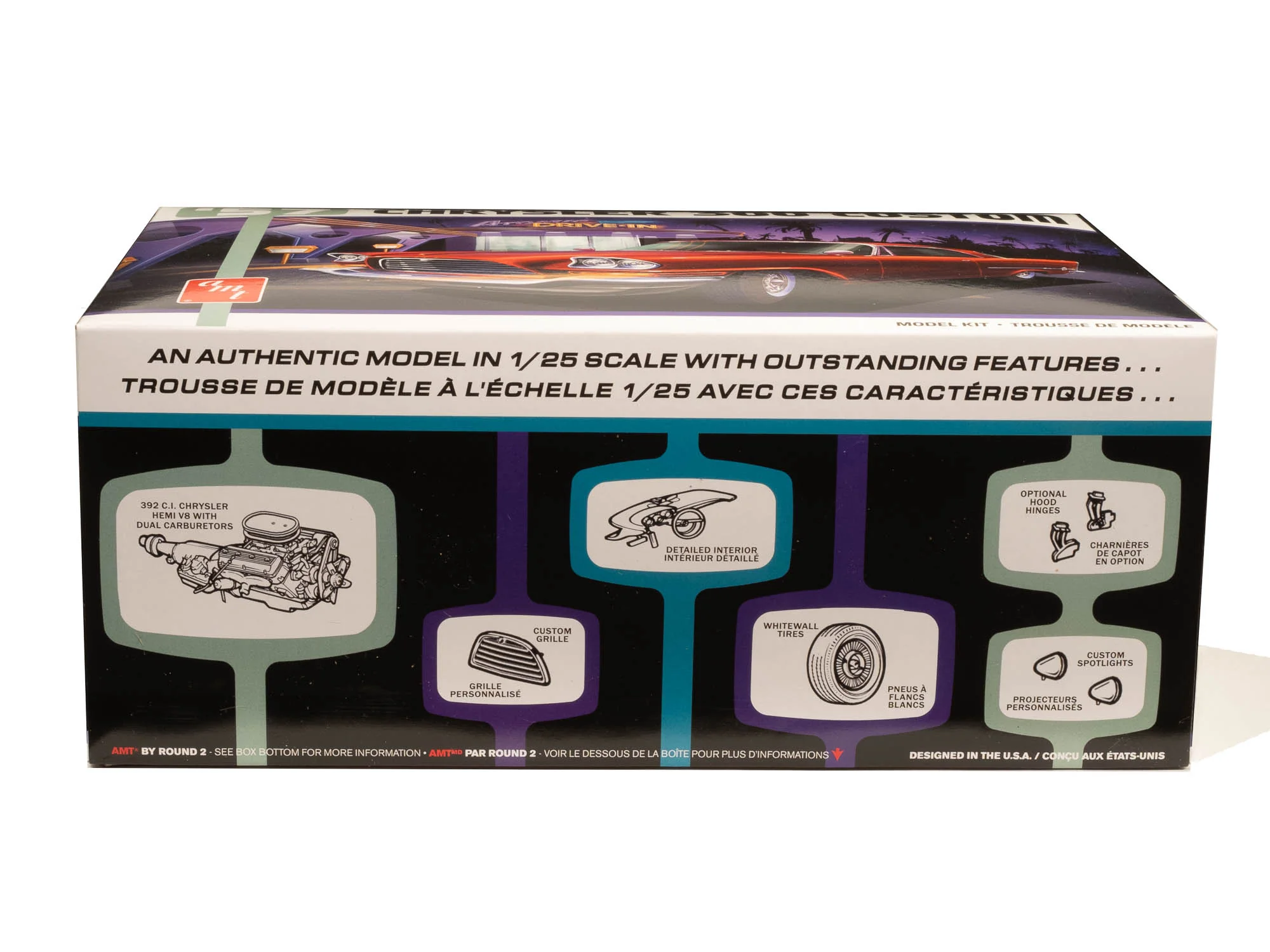 AMT 1957 Chrysler 300 Custom Version 1:25 Scale Model Kit - Image 4