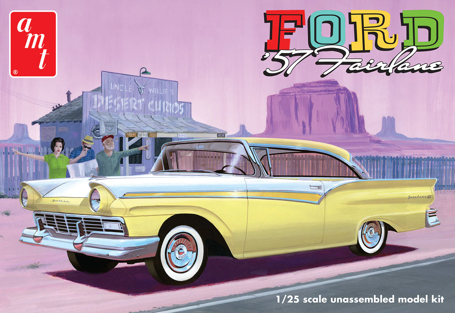 AMT 1957 Ford Fairlane Hardtop 3n1 1:25 Scale Model Kit - Image 5