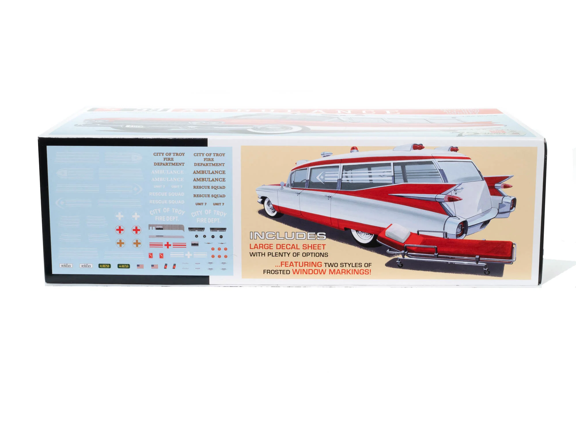 AMT 1959 Cadillac Ambulance w/Gurney 1:25 Scale Model Kit - Image 3