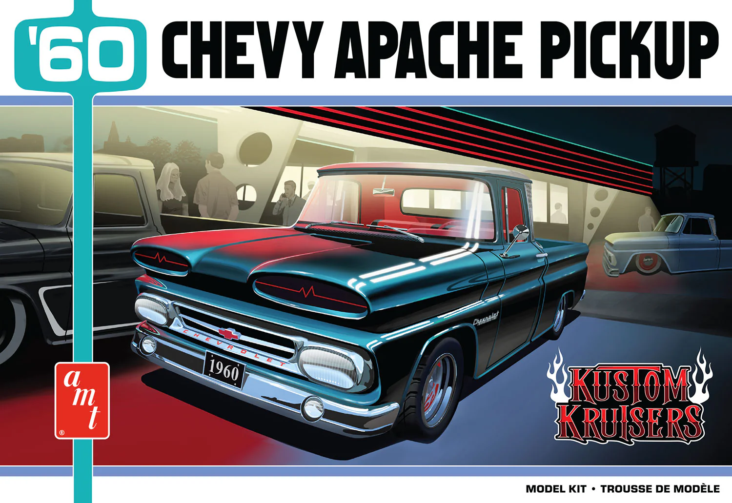 AMT 1960 Chevy Apache Pickup Street Machine 1:25 Scale Model Kit - Image 7