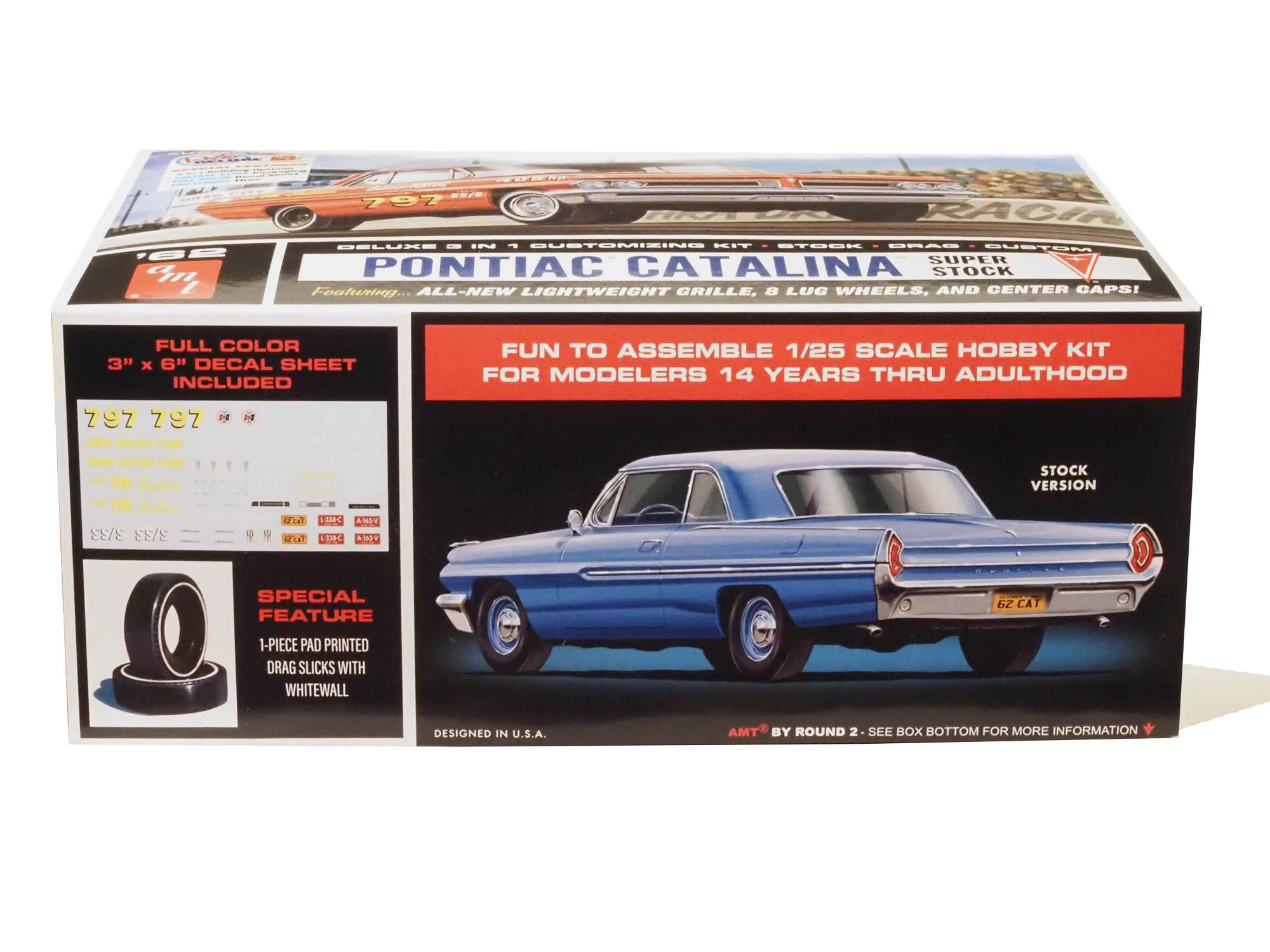 AMT 1962 Pontiac Catalina Super Stock 1:25 Scale Model Kit - Image 3