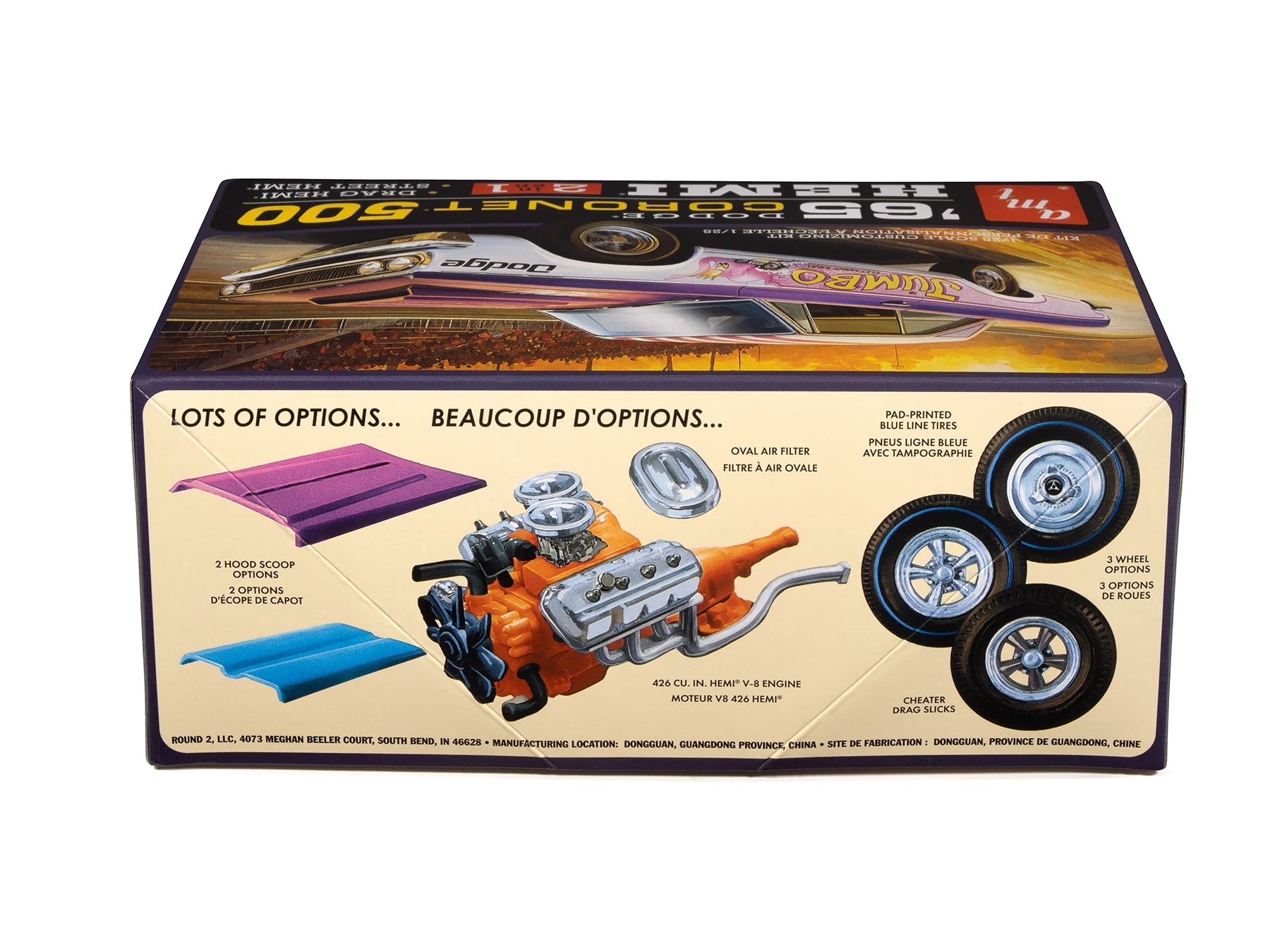 AMT 1965 Dodge Coronet 500 Hardtop HEMI 1:25 Scale Model Kit - Image 2