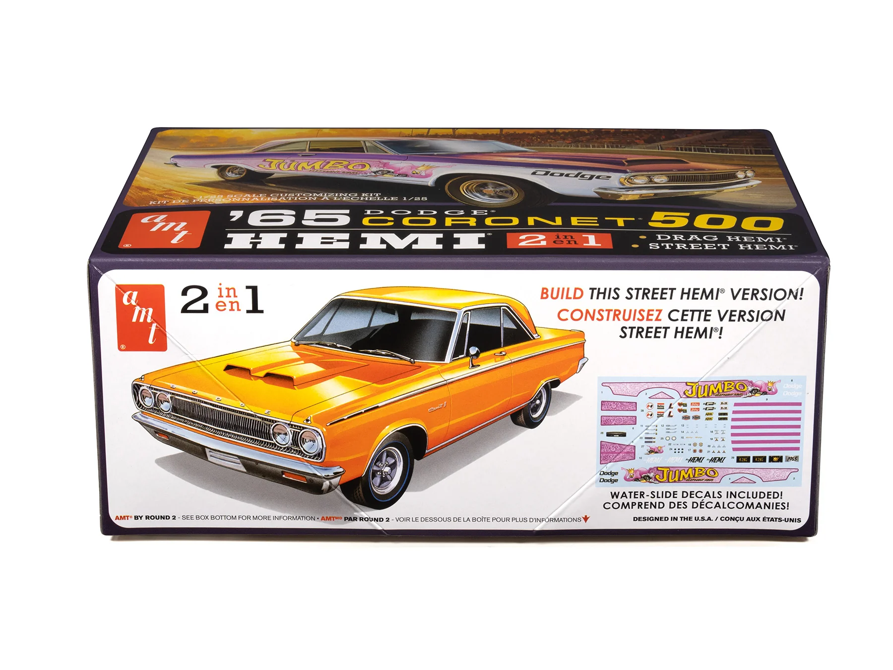 AMT 1965 Dodge Coronet 500 Hardtop HEMI 1:25 Scale Model Kit - Image 3