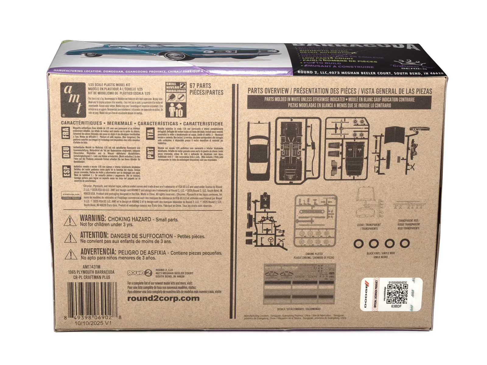 AMT 1965 Plymouth Barracuda Craftsman Plus 1:25 Scale Model Kit - Image 6