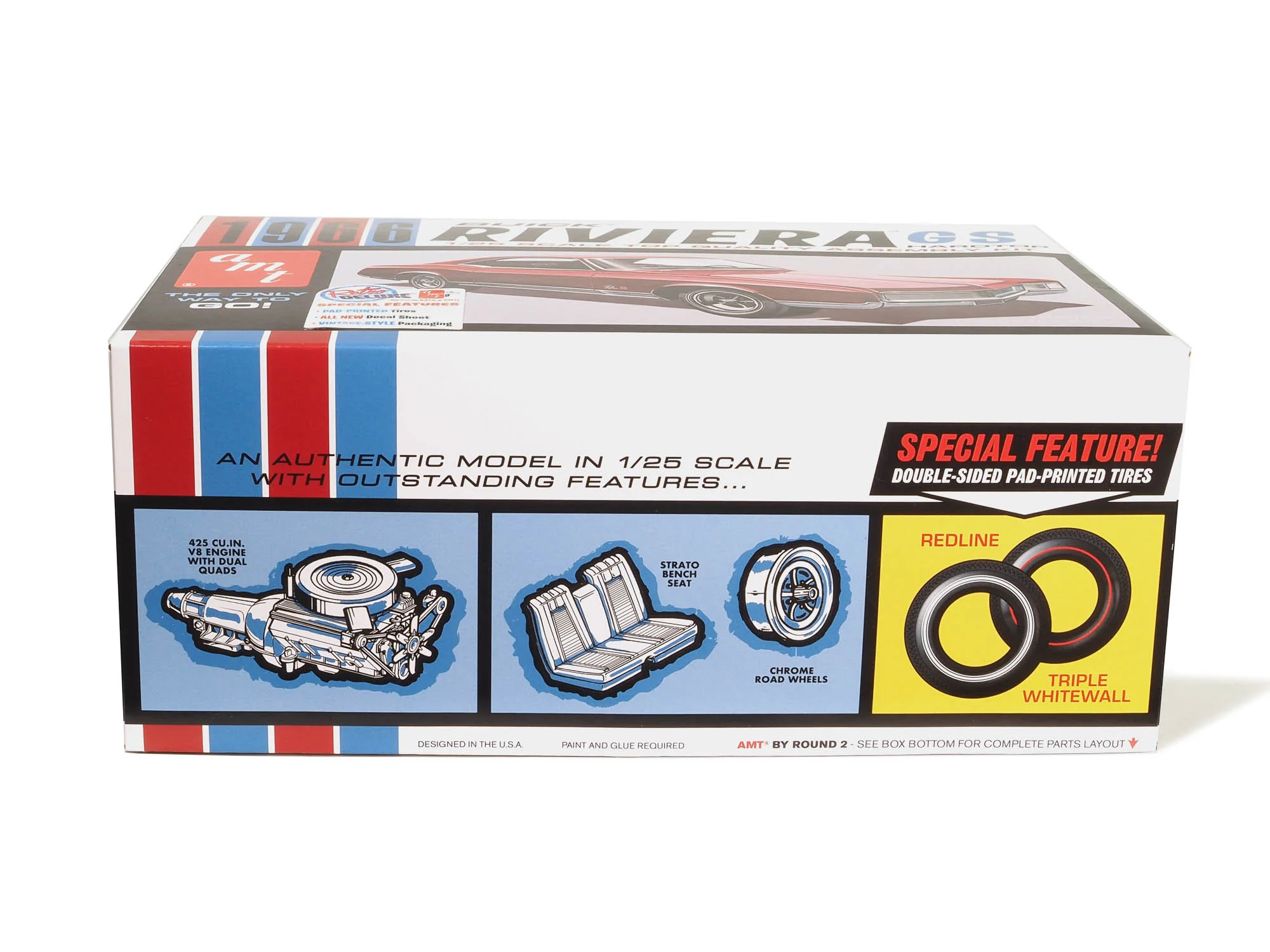 AMT 1966 Buick Riviera GS 1:25 Scale Model Kit - Image 4