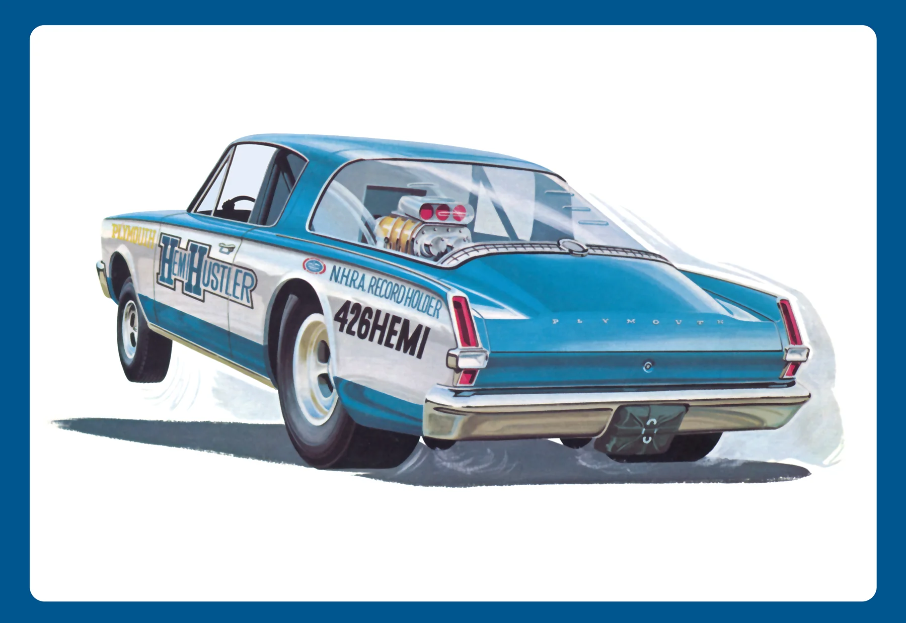 AMT 1966 Plymouth Barracuda Funny Car "Hemi Hustler" 1:25 Scale Model Kit - Image 7