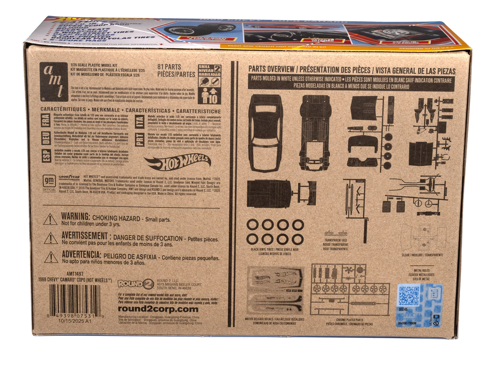 AMT 1969 Chevy Camaro COPO Hot Wheels 1:25 Scale Model Kit - Image 4