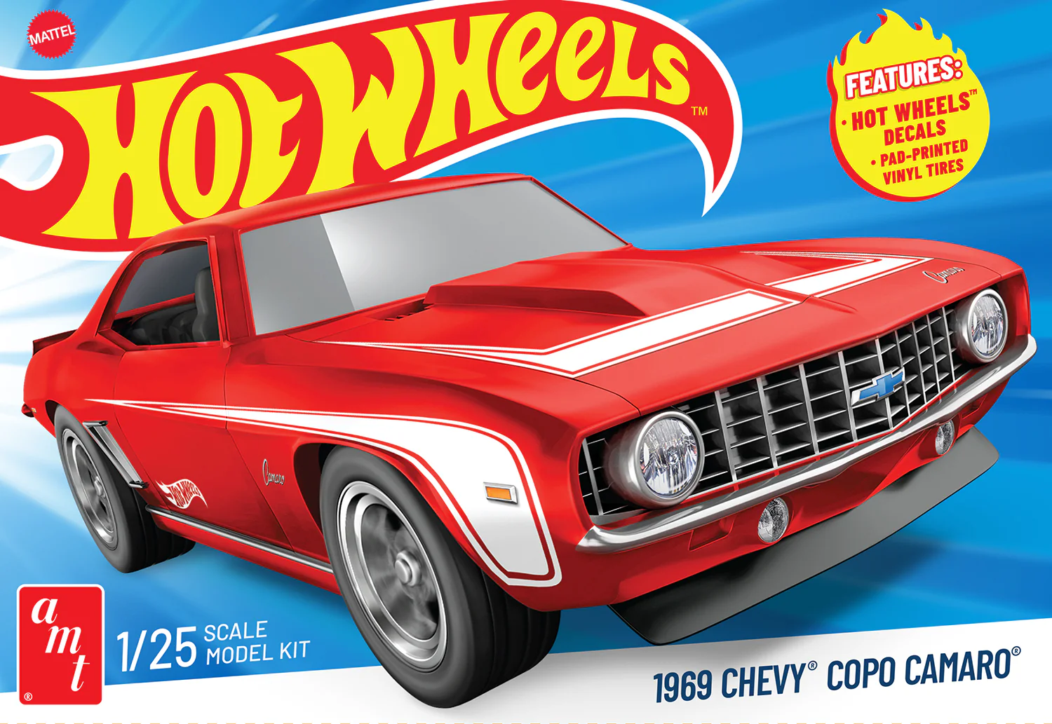 AMT 1969 Chevy Camaro COPO Hot Wheels 1:25 Scale Model Kit - Image 5