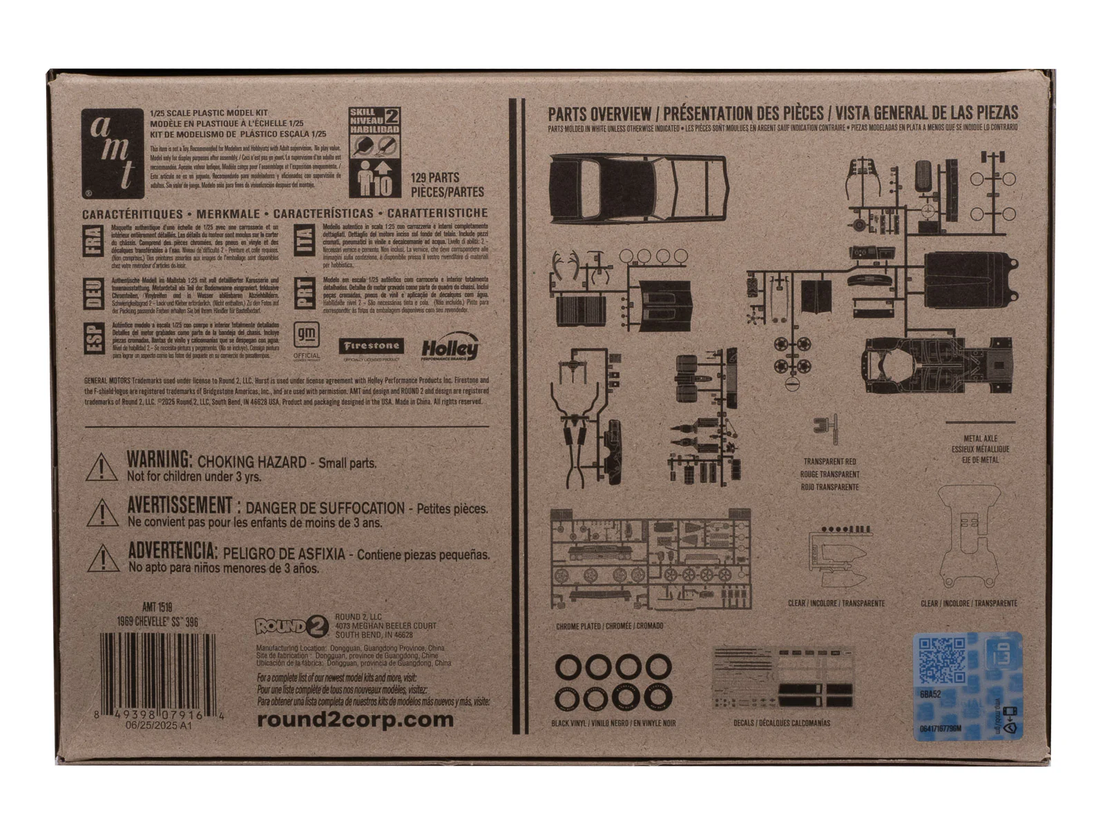 AMT 1969 Chevy Chevelle SS 396 Hardtop 1:25 Scale Model Kit - Image 6