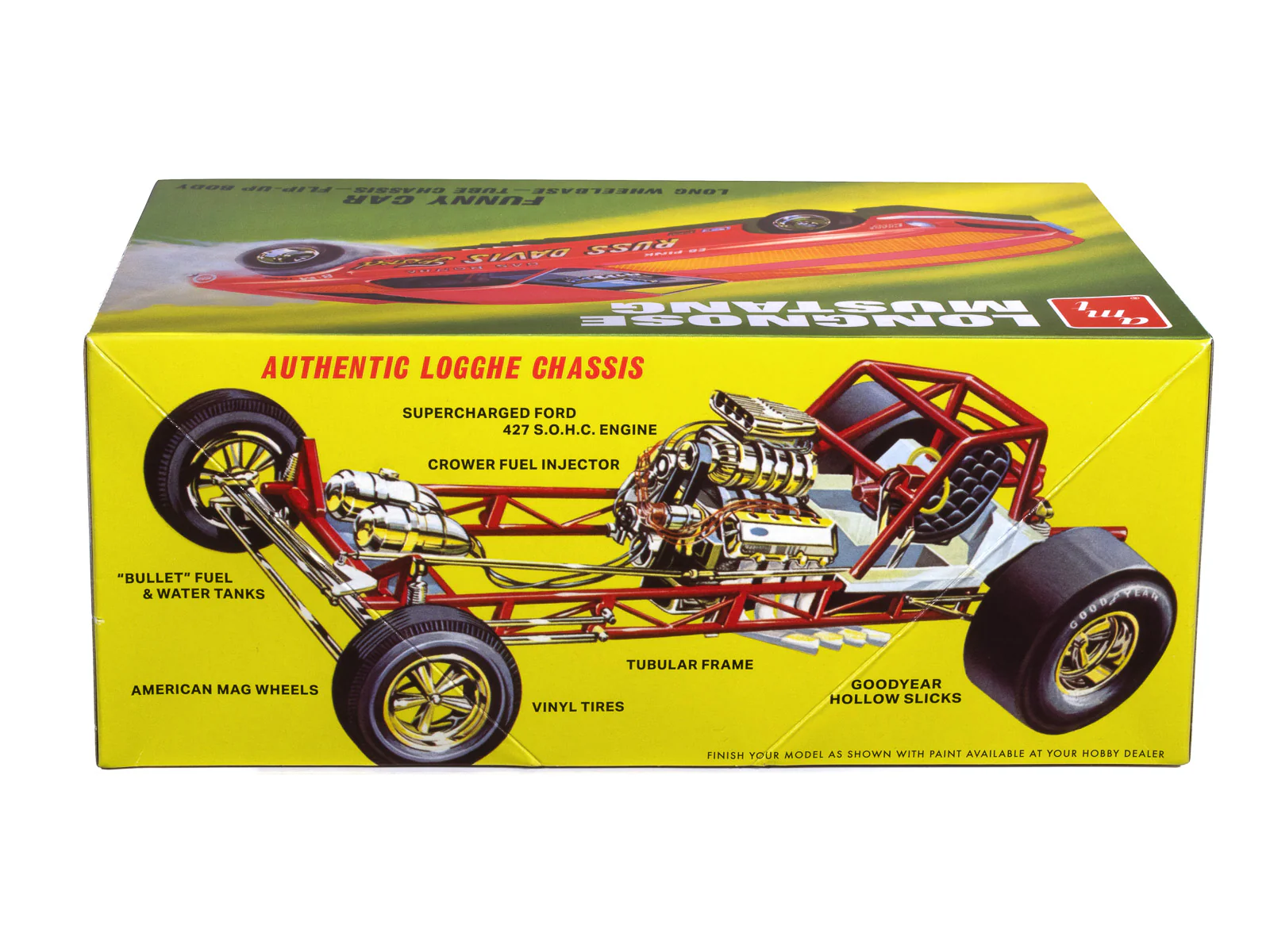 AMT 1969 Ford Mustang Long Nose Funny Car "Gas Ronda" 1:25 Scale Model Kit - Image 2