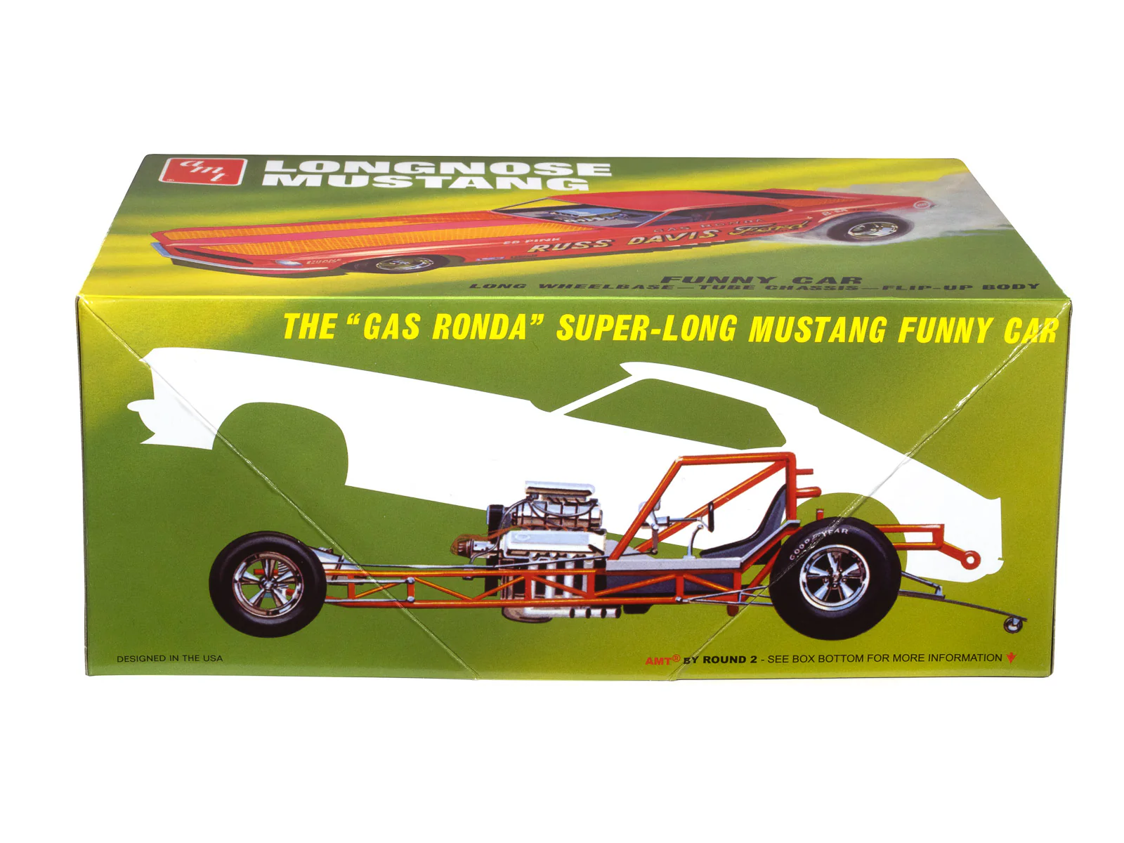 AMT 1969 Ford Mustang Long Nose Funny Car "Gas Ronda" 1:25 Scale Model Kit - Image 3