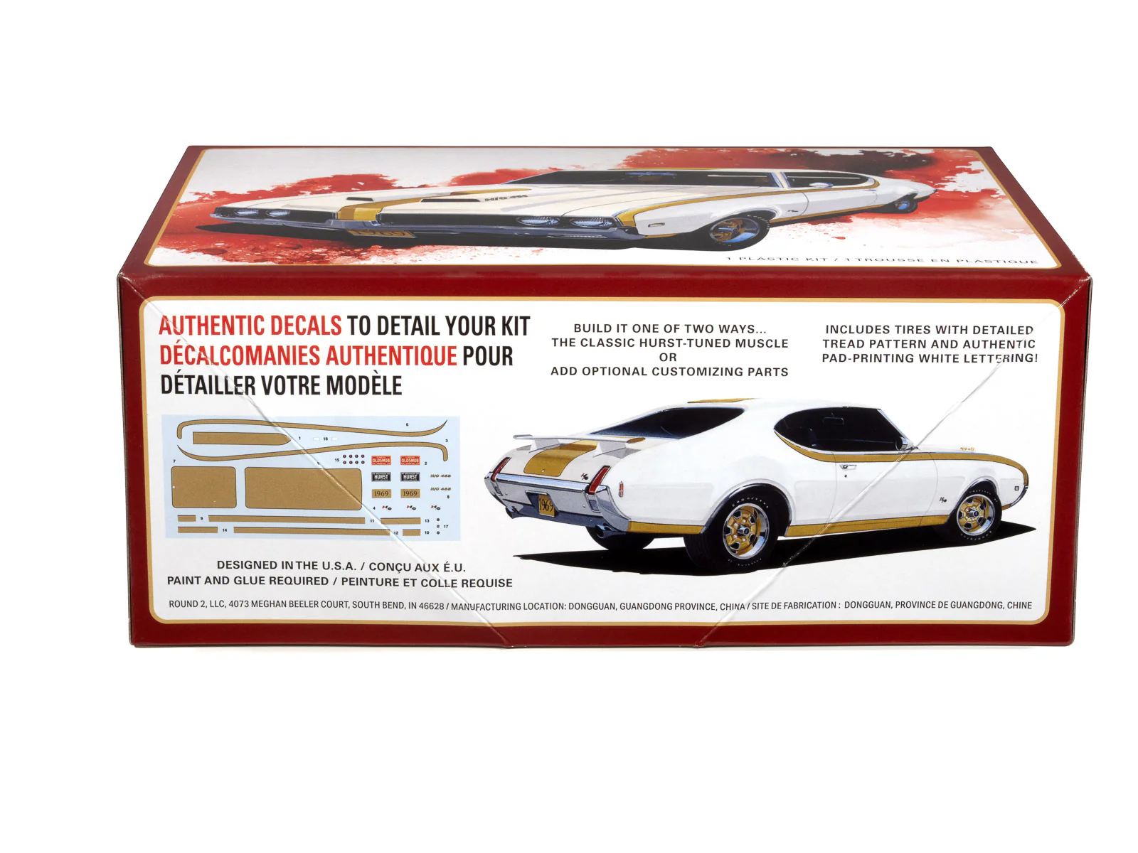 AMT 1969 Hurst Oldsmobile Cutlass 1:25 Scale Model Kit - Image 3