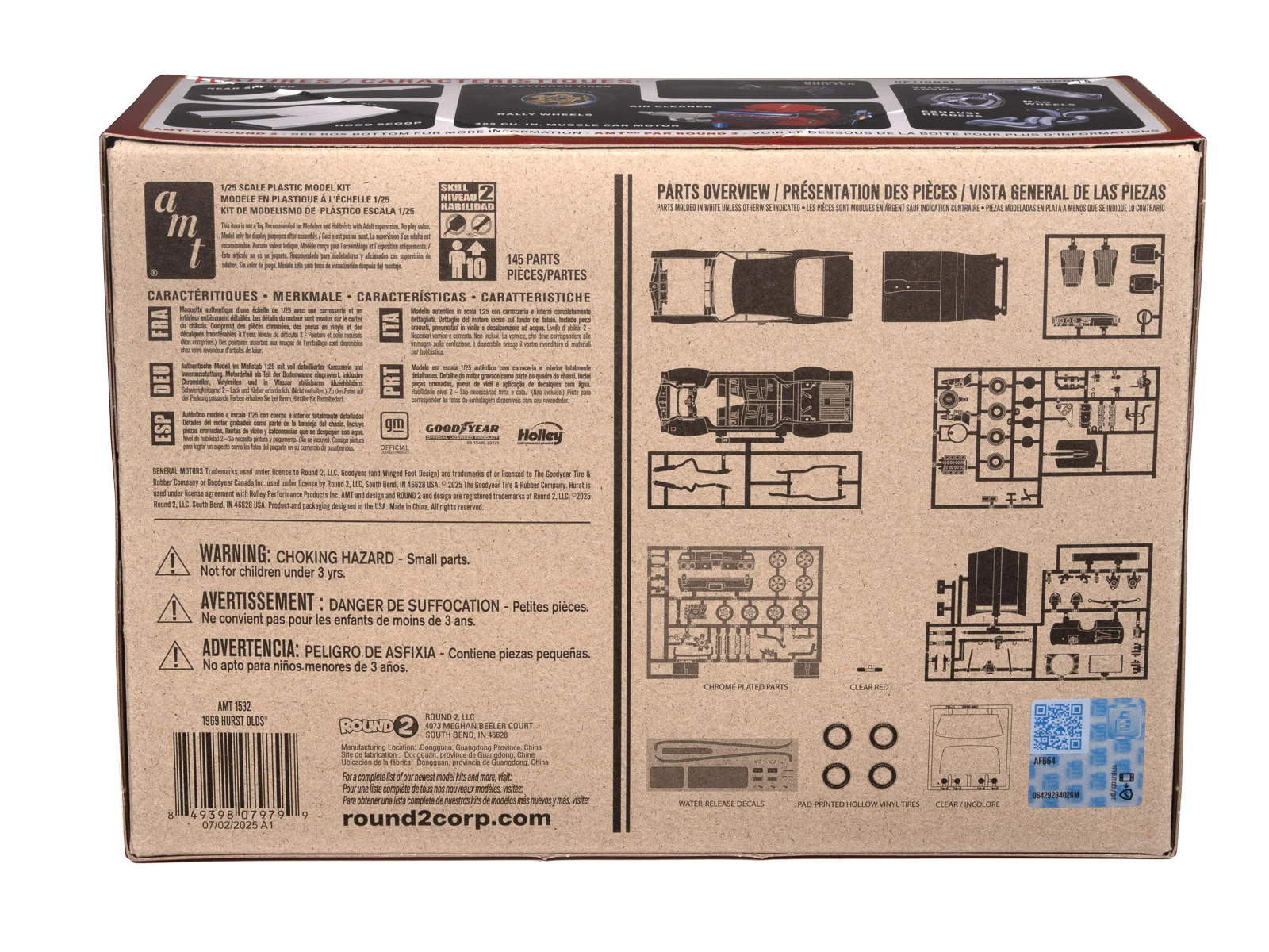 AMT 1969 Hurst Oldsmobile Cutlass 1:25 Scale Model Kit - Image 4