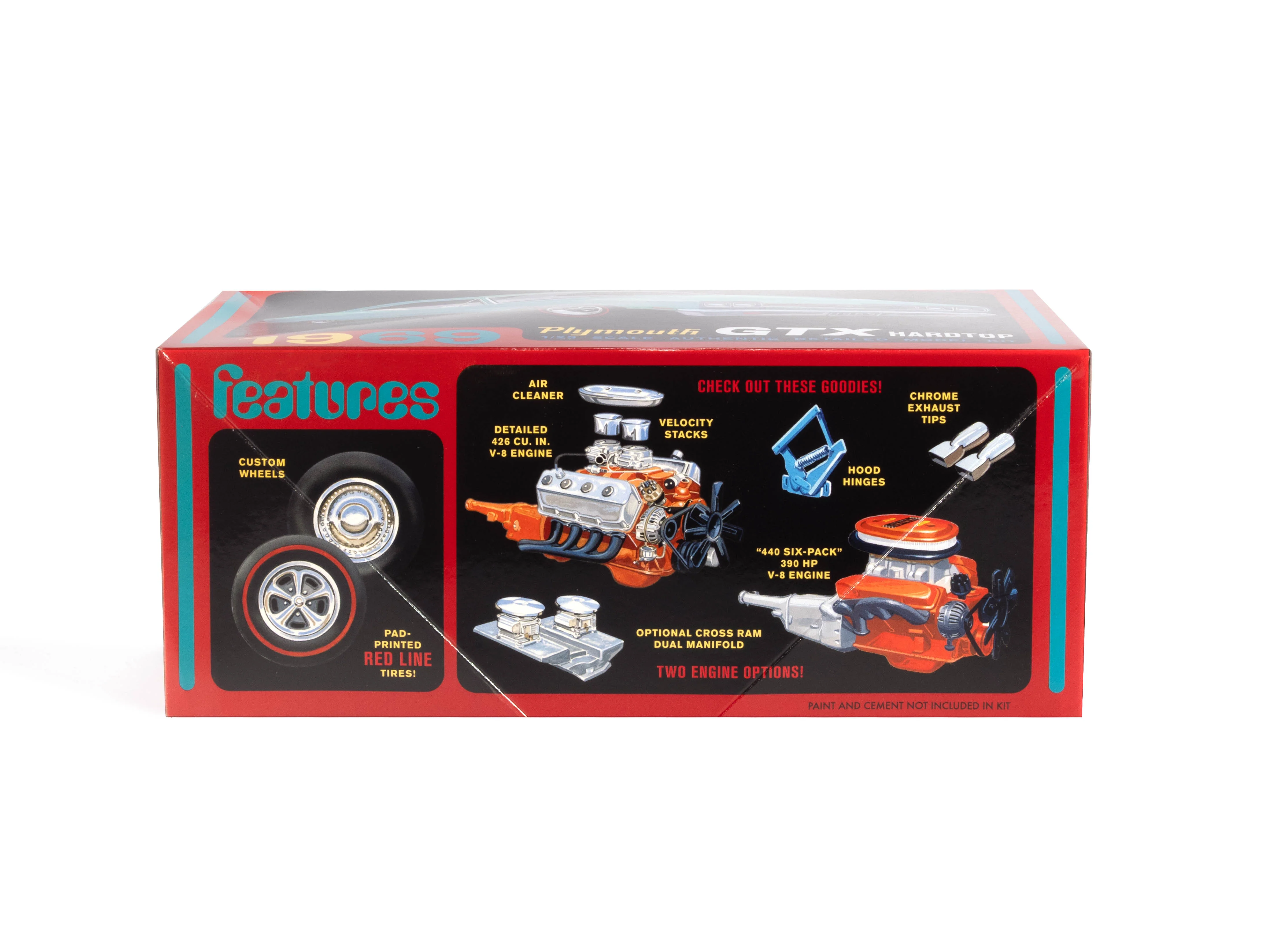 AMT 1969 Plymouth GTX Hardtop 1:25 Scale Model Kit - Image 5