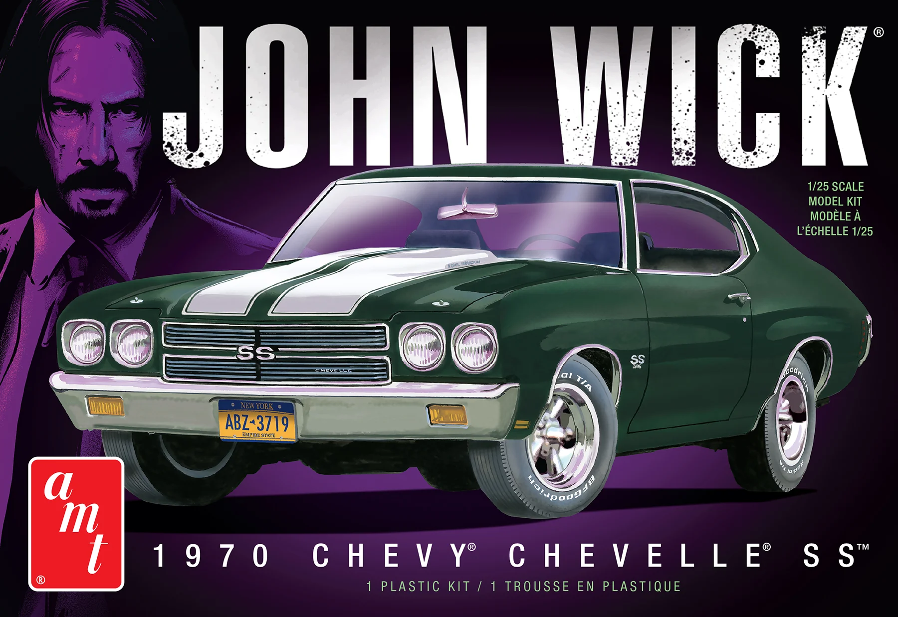 AMT 1970 Chevy Chevelle John Wick 1:25 Scale Model Kit - Image 6