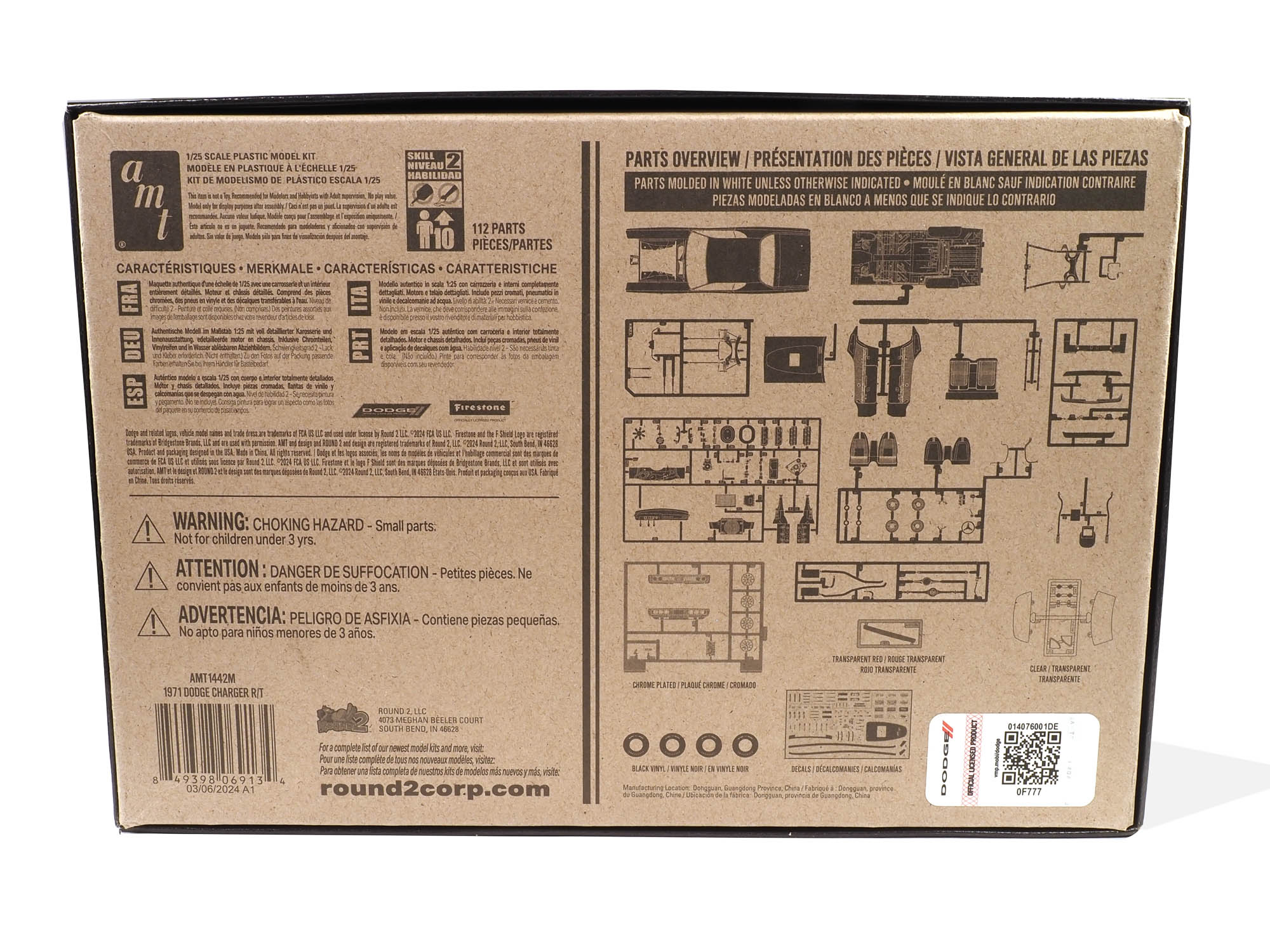 AMT 1971 Dodge Hemi Charger R/T 1:25 Scale Model Kit - Image 6
