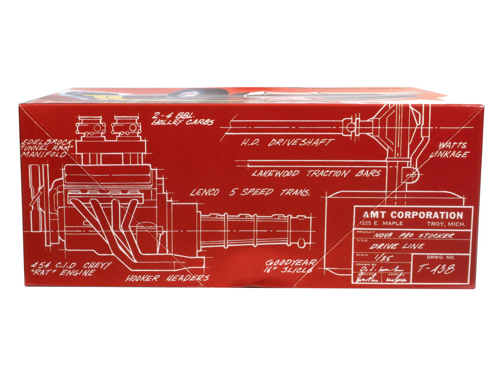 AMT 1976 Chevy Nova Pro Street 1:25 Scale Model Kit - Image 3
