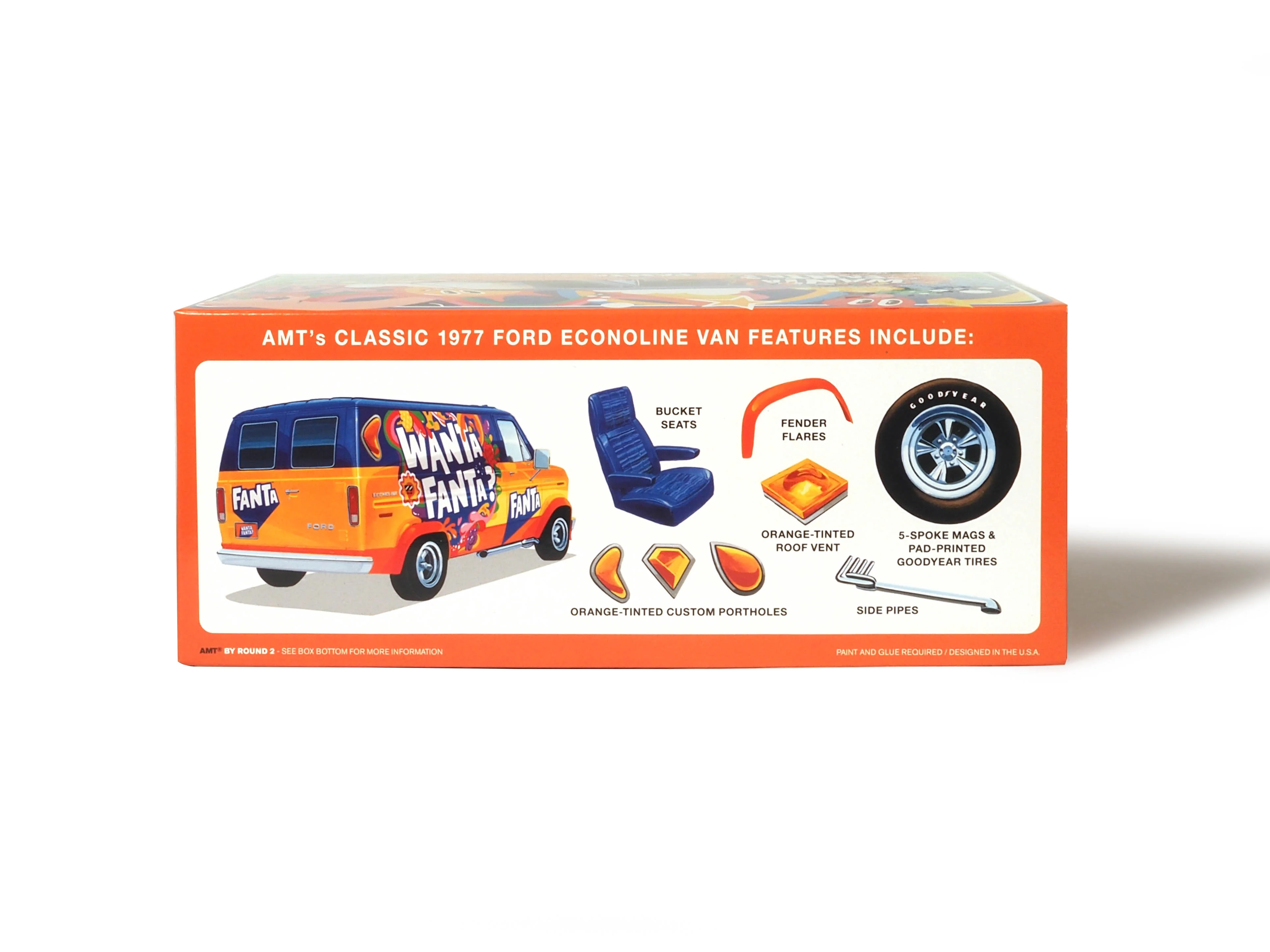 AMT 1977 Ford Custom Van Fanta 1:25 Scale Model Kit - Image 3