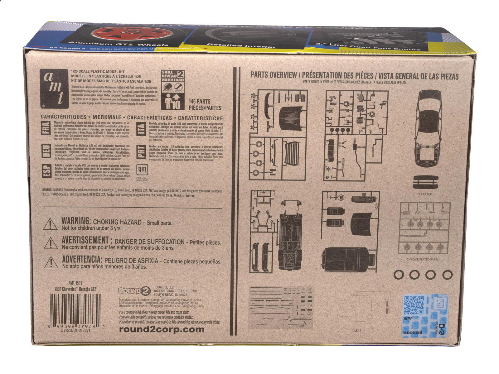 AMT 1991 Chevy Beretta GTZ 1:25 Scale Model Kit - Image 4