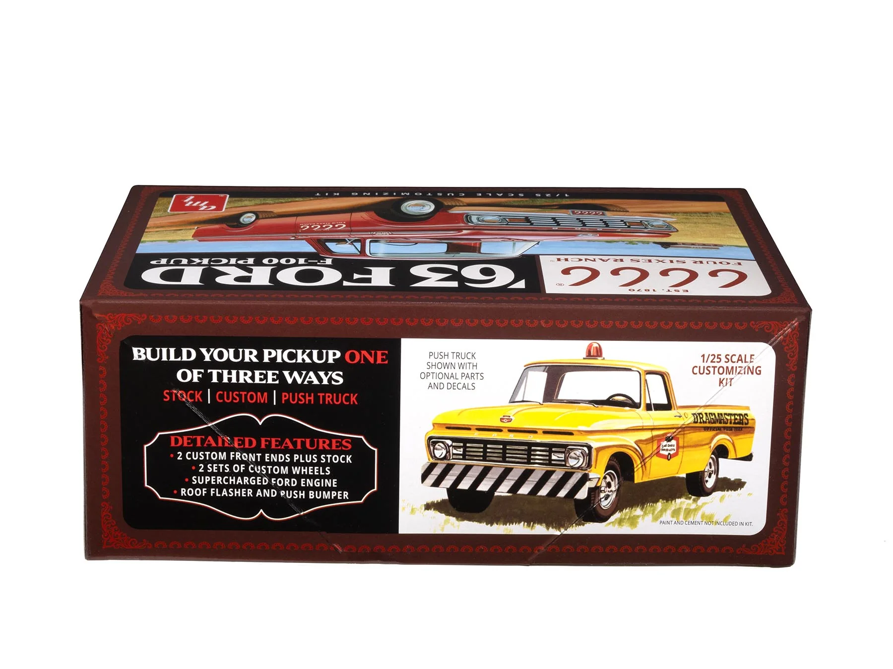 AMT 1963 Ford F-100 (Four Sixes Ranch) 1:25 Scale Model Kit - Image 2