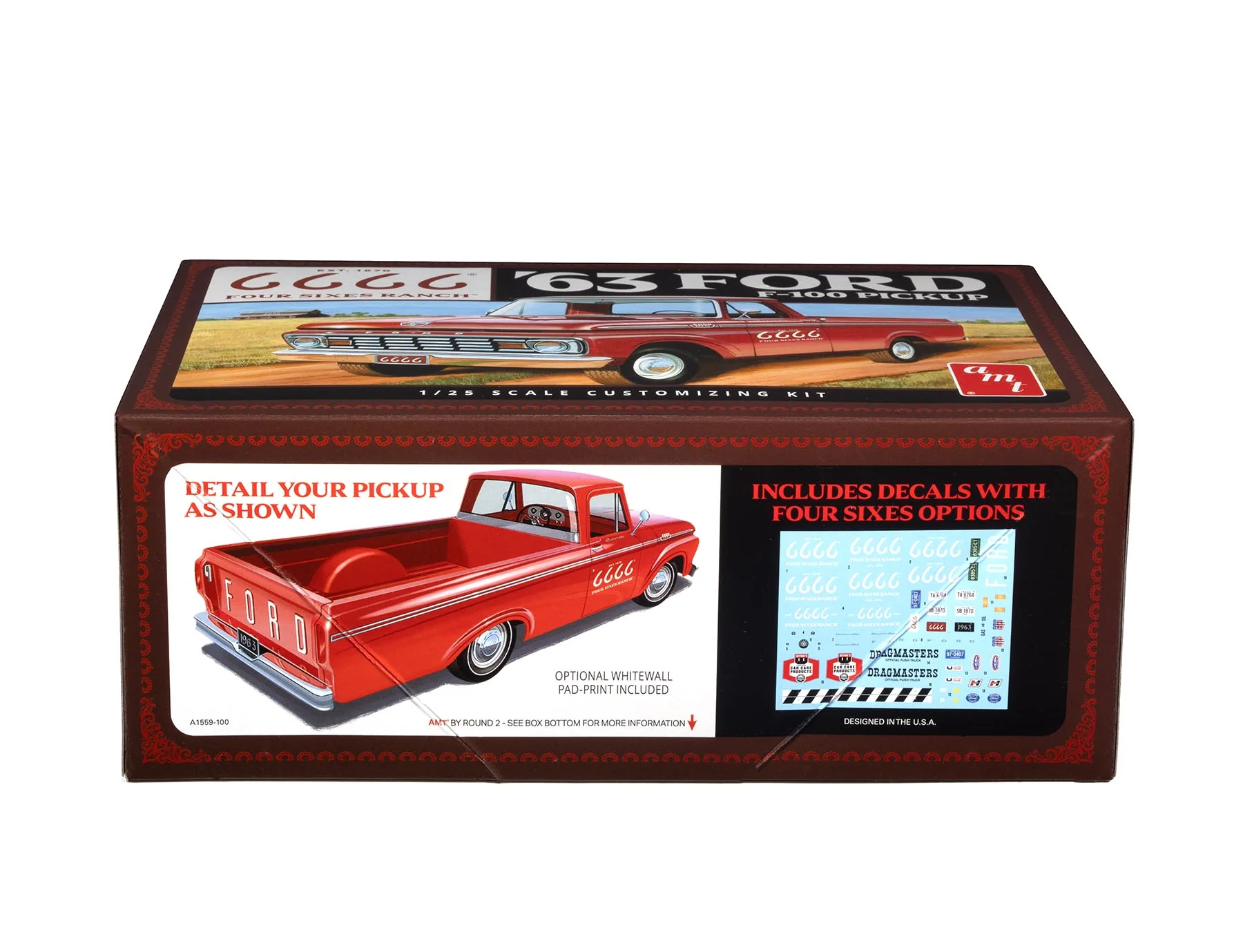 AMT 1963 Ford F-100 (Four Sixes Ranch) 1:25 Scale Model Kit - Image 3
