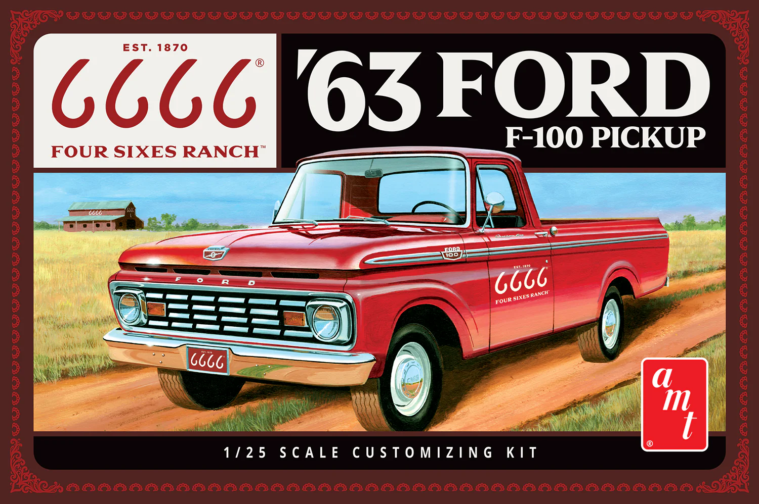 AMT 1963 Ford F-100 (Four Sixes Ranch) 1:25 Scale Model Kit - Image 5