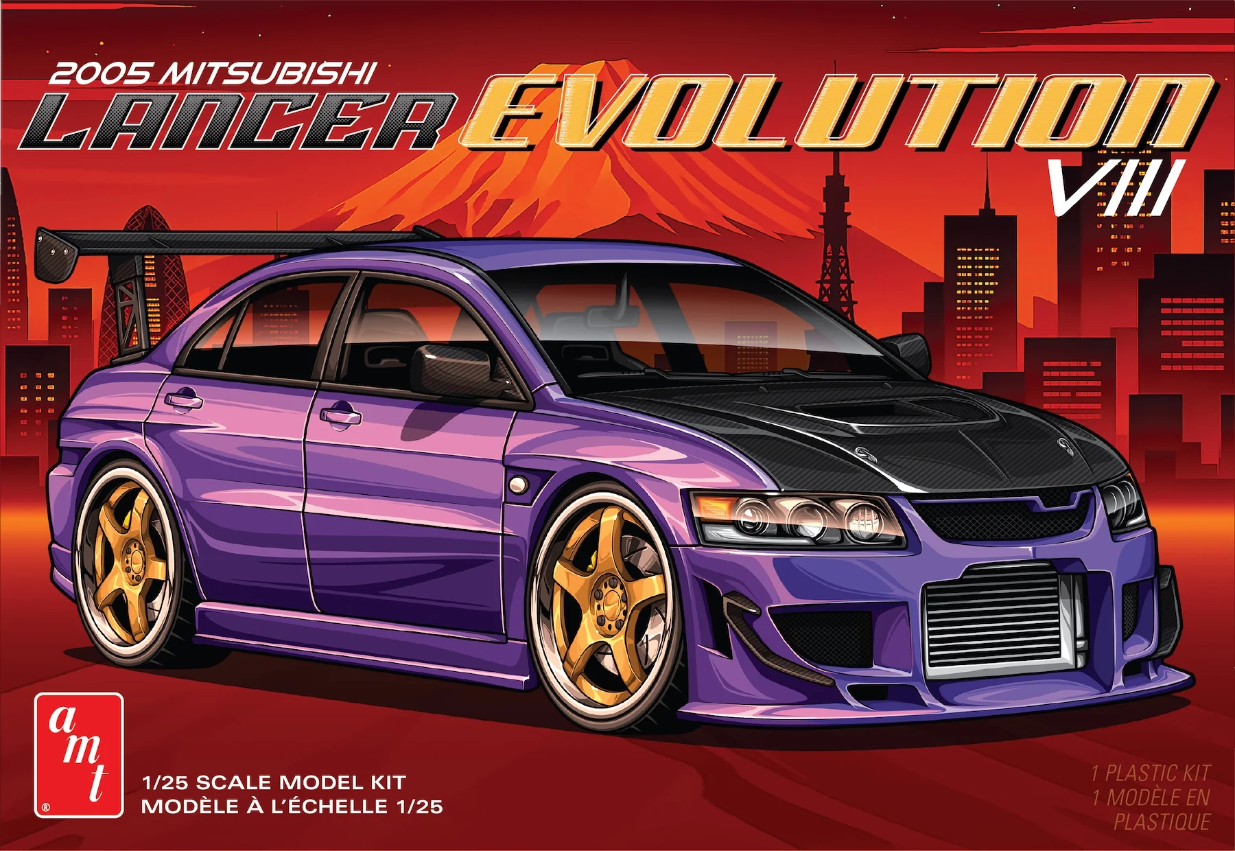 AMT 2005 Mitsubishi Lancer Evo 1:25 Scale Model Kit - Image 5