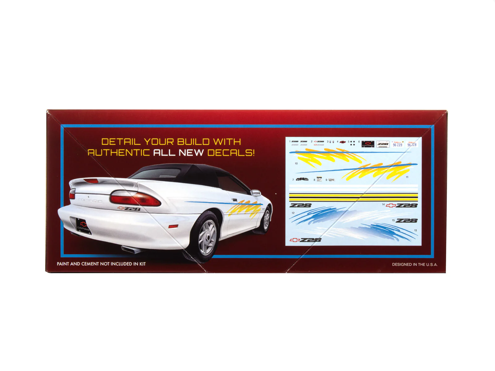 AMT 1996 Chevy Camaro Z28 Convertible 1:25 Scale Model Kit - Image 2