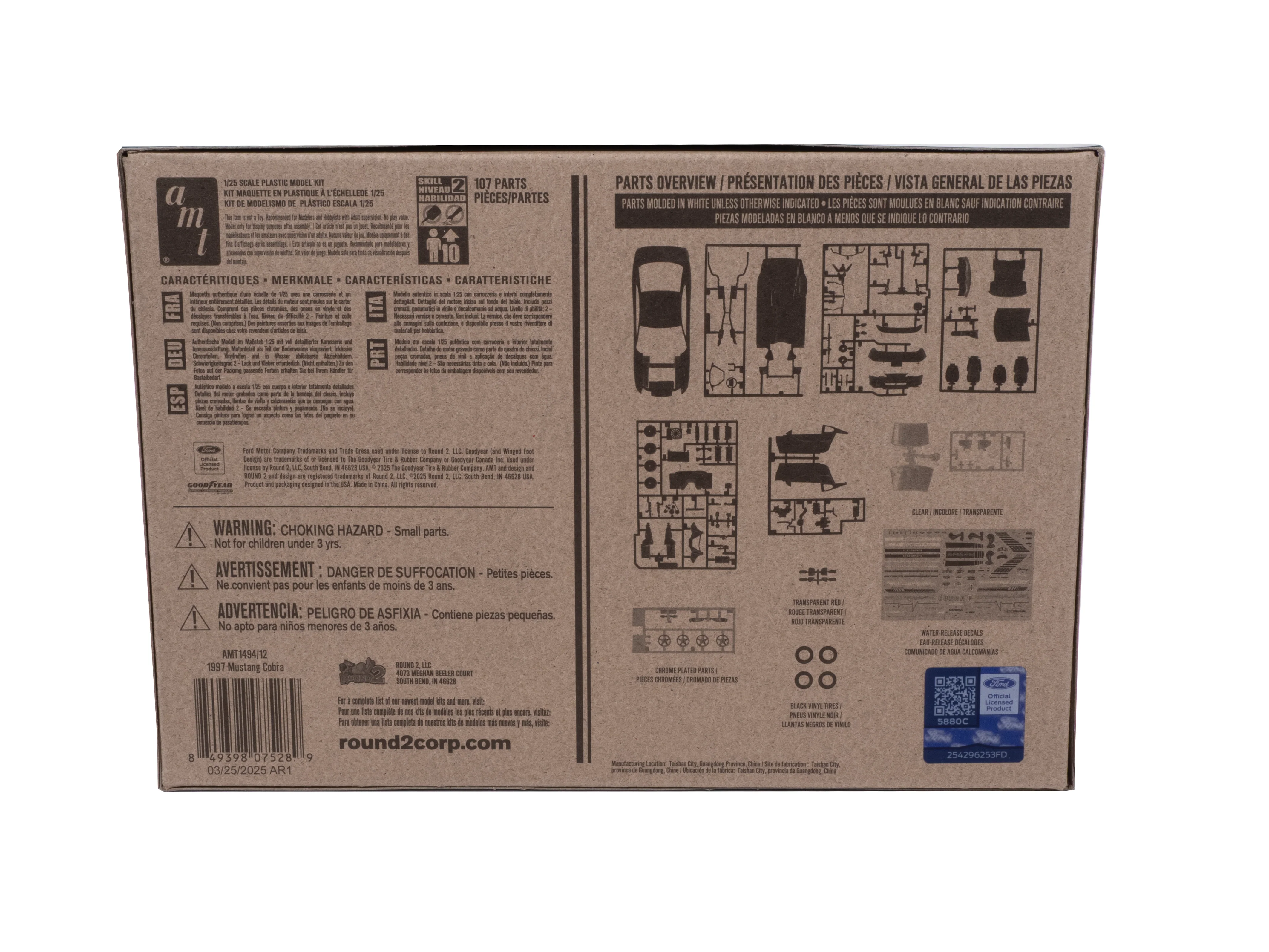 AMT 1997 Ford Mustang Cobra 1:25 Scale Model Kit - Image 6