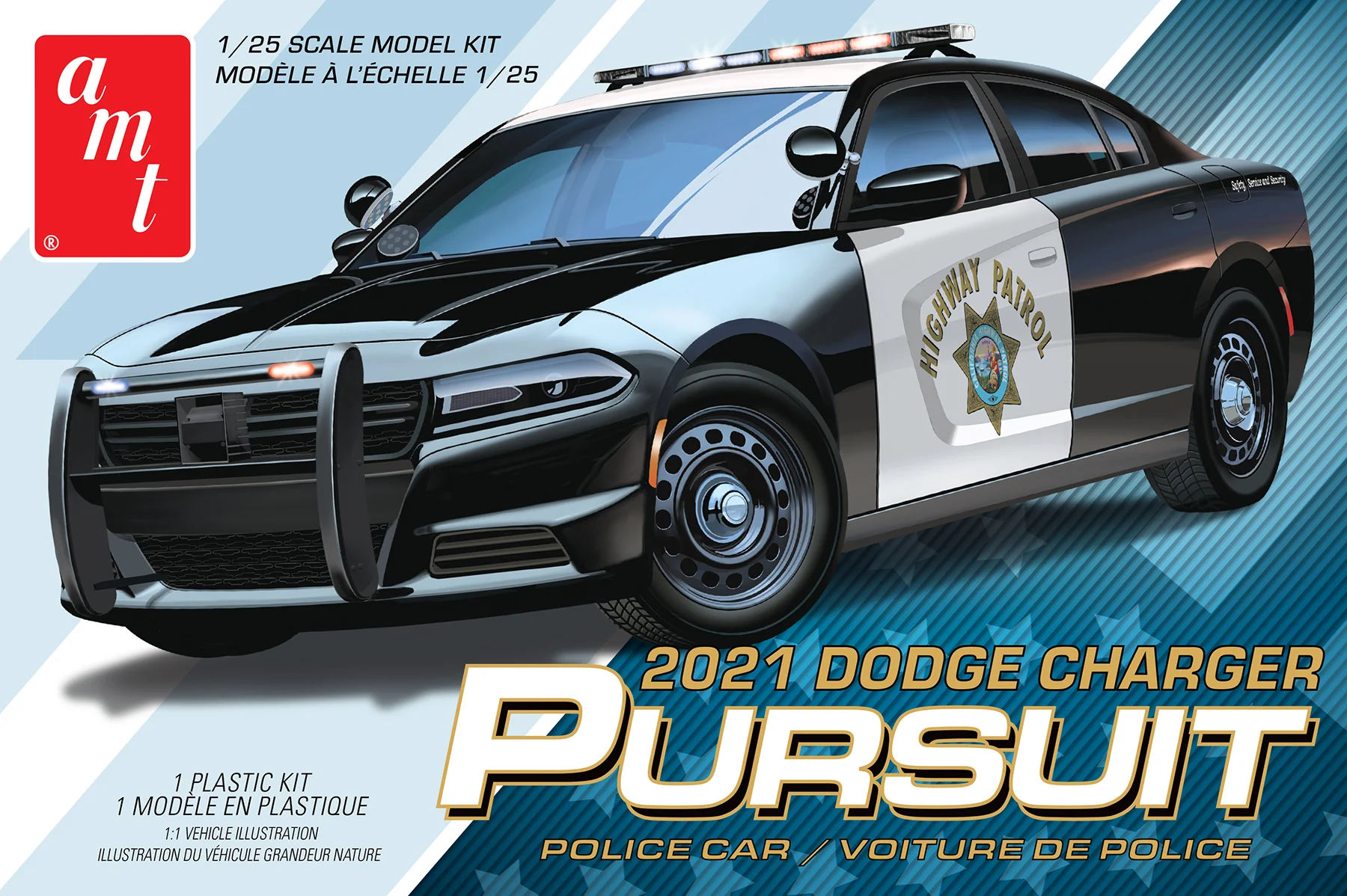 AMT 2021 Dodge Charger Police Pursuit 1:25 Scale Model Kit - Image 7
