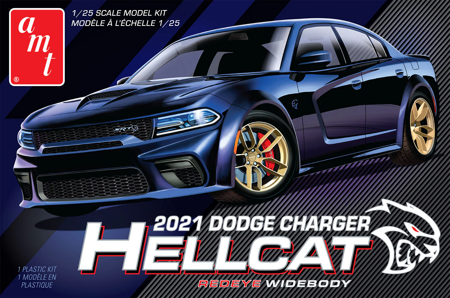 AMT 2021 Dodge Charger HellCat Redeye Widebody 1:25 Scale Model Kit - Image 5