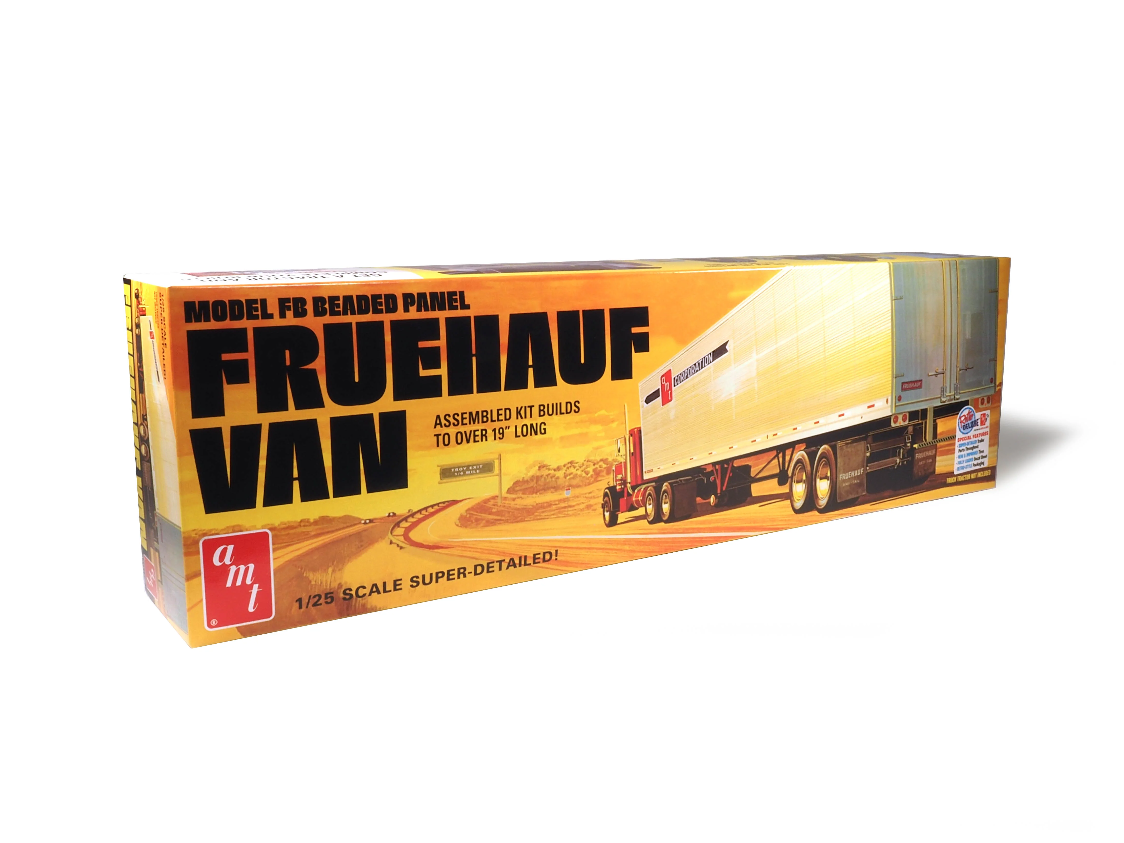 AMT Fruehauf 40' Beaded Van Trailer 1:25 Scale Model Kit
