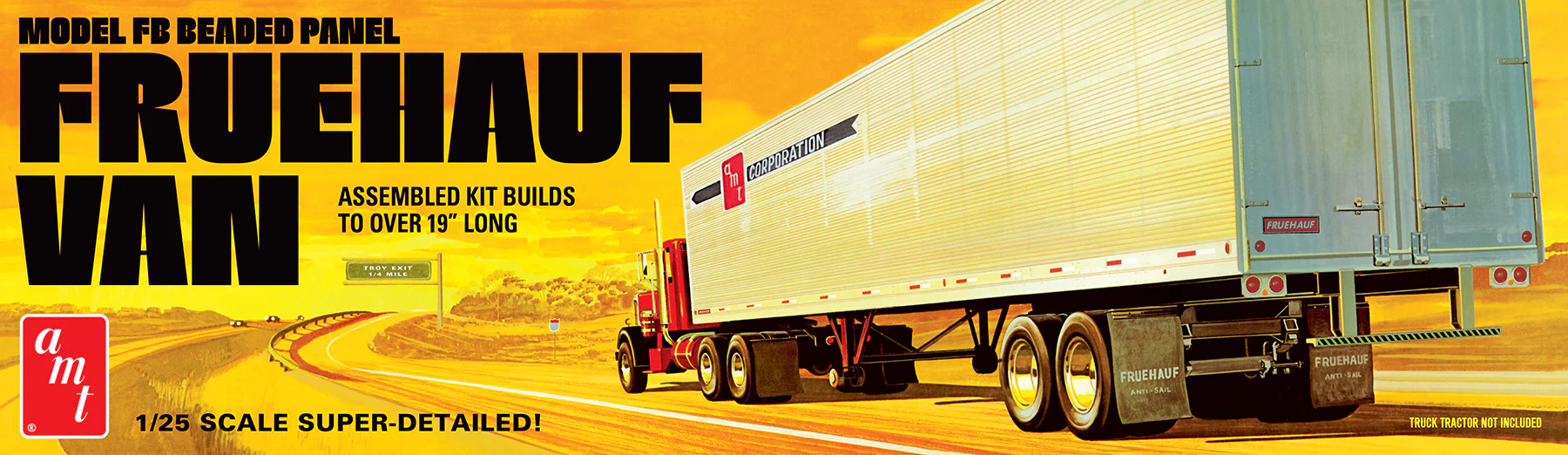 AMT Fruehauf 40' Beaded Van Trailer 1:25 Scale Model Kit - Image 5