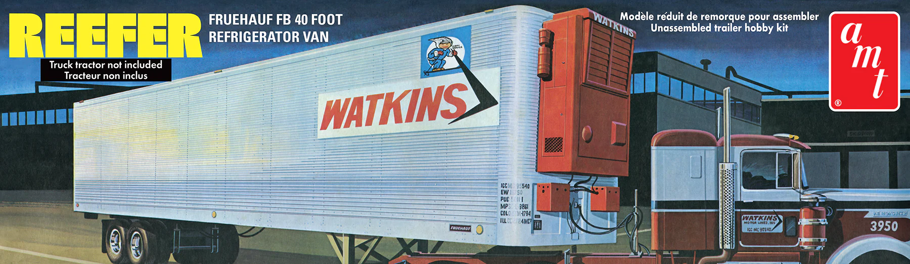 AMT Fruehauf 40' Reefer Trailer Watkins 1:25 Scale Model Kit - Image 5
