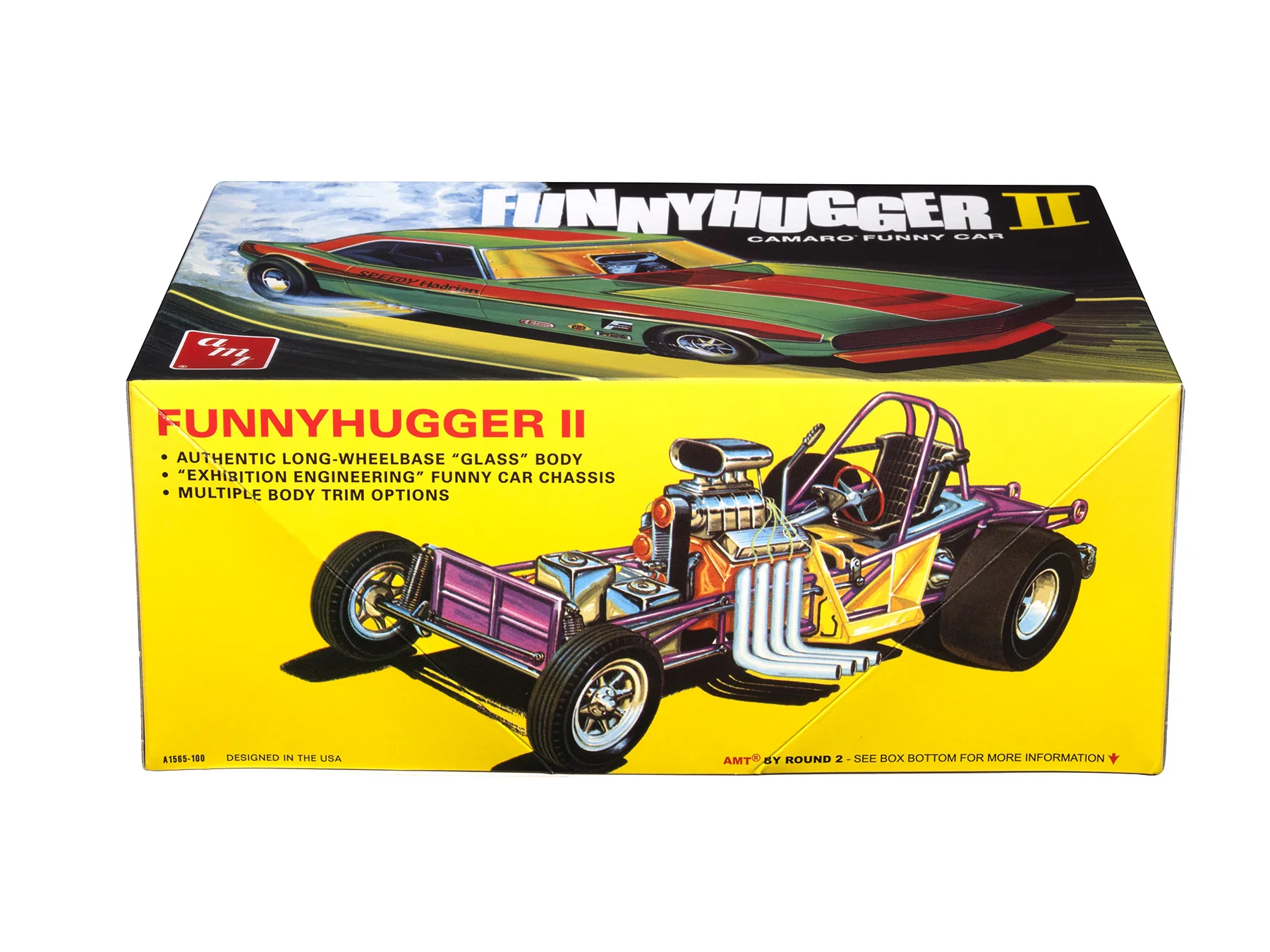AMT Funny Hugger II Chevy Camaro Funny Car 1:25 Scale Model Kit - Image 3