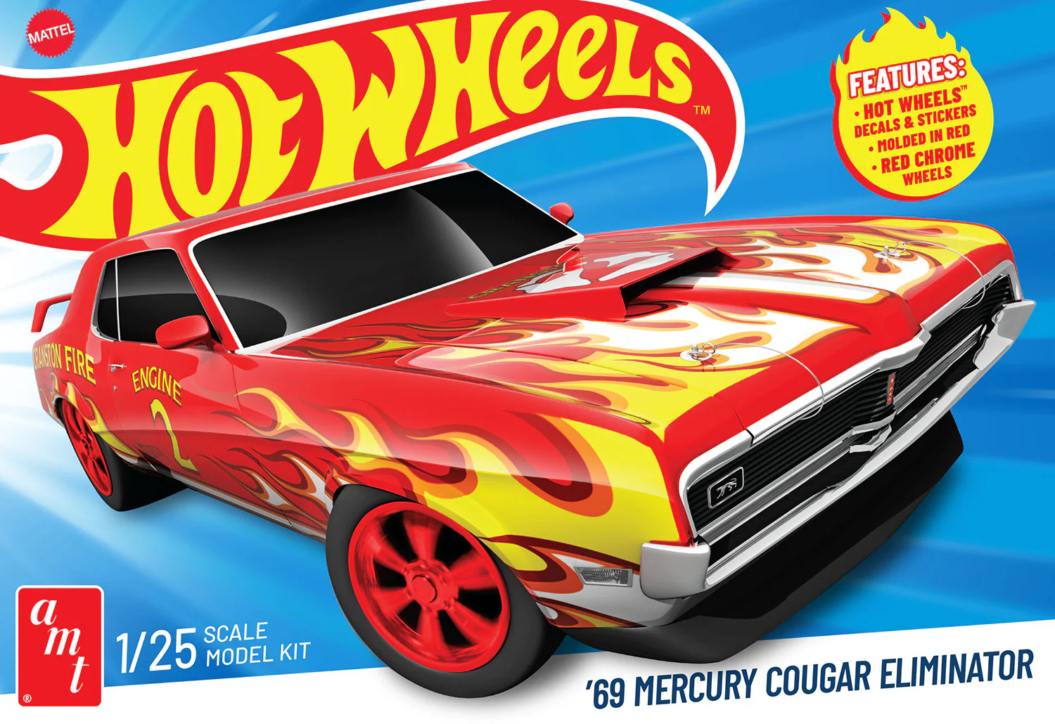 AMT Hot Wheels 1969 Mercury Cougar Eliminator 1:25 Scale Model Kit - Image 5