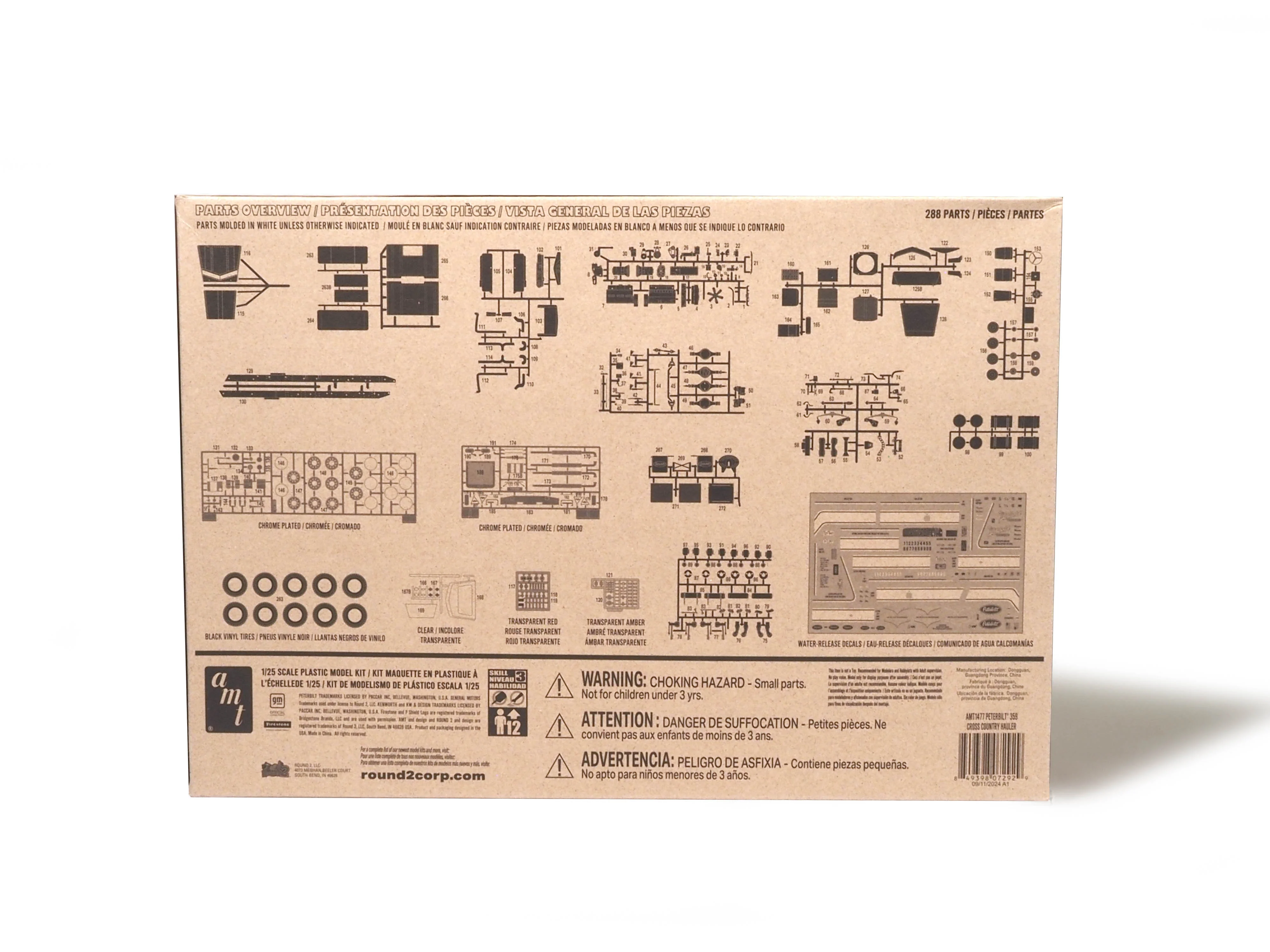 AMT Peterbilt 359 "Cross Country Hauler" 1:25 Scale Model Kit - Image 4
