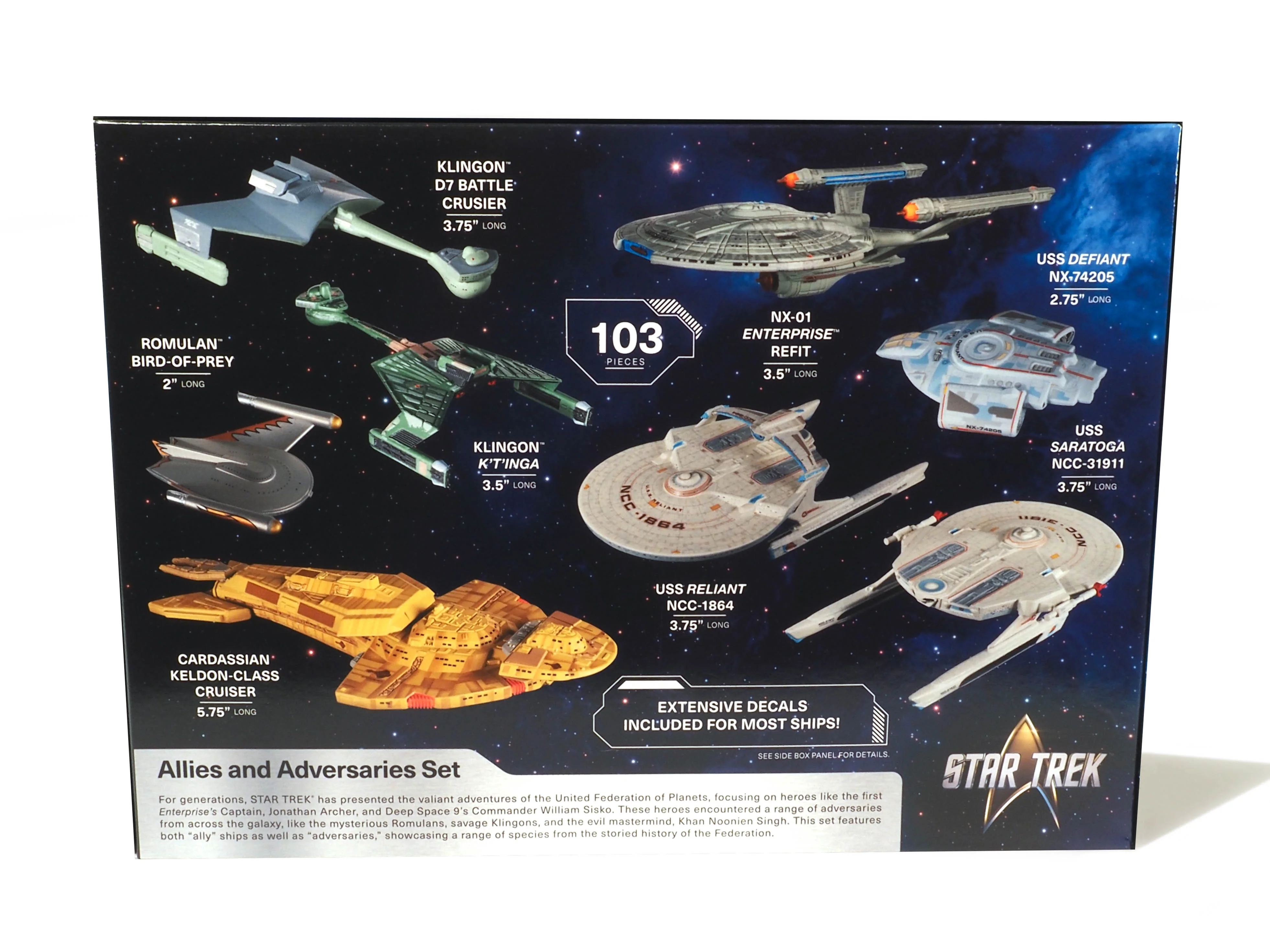 AMT Star Trek Adversaries & Allies Ship Set 1:2500 Scale Model Kit - Image 4