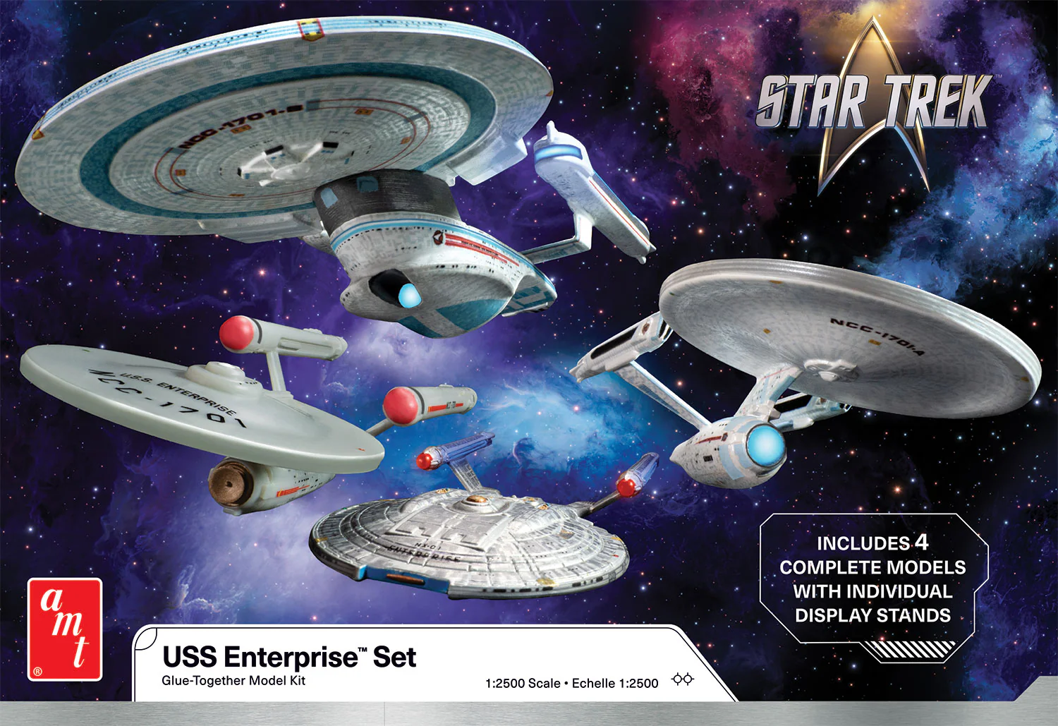AMT Star Trek U.S.S. Enterprise Four Ship Set 1:2500 Scale Model Kit - Image 5