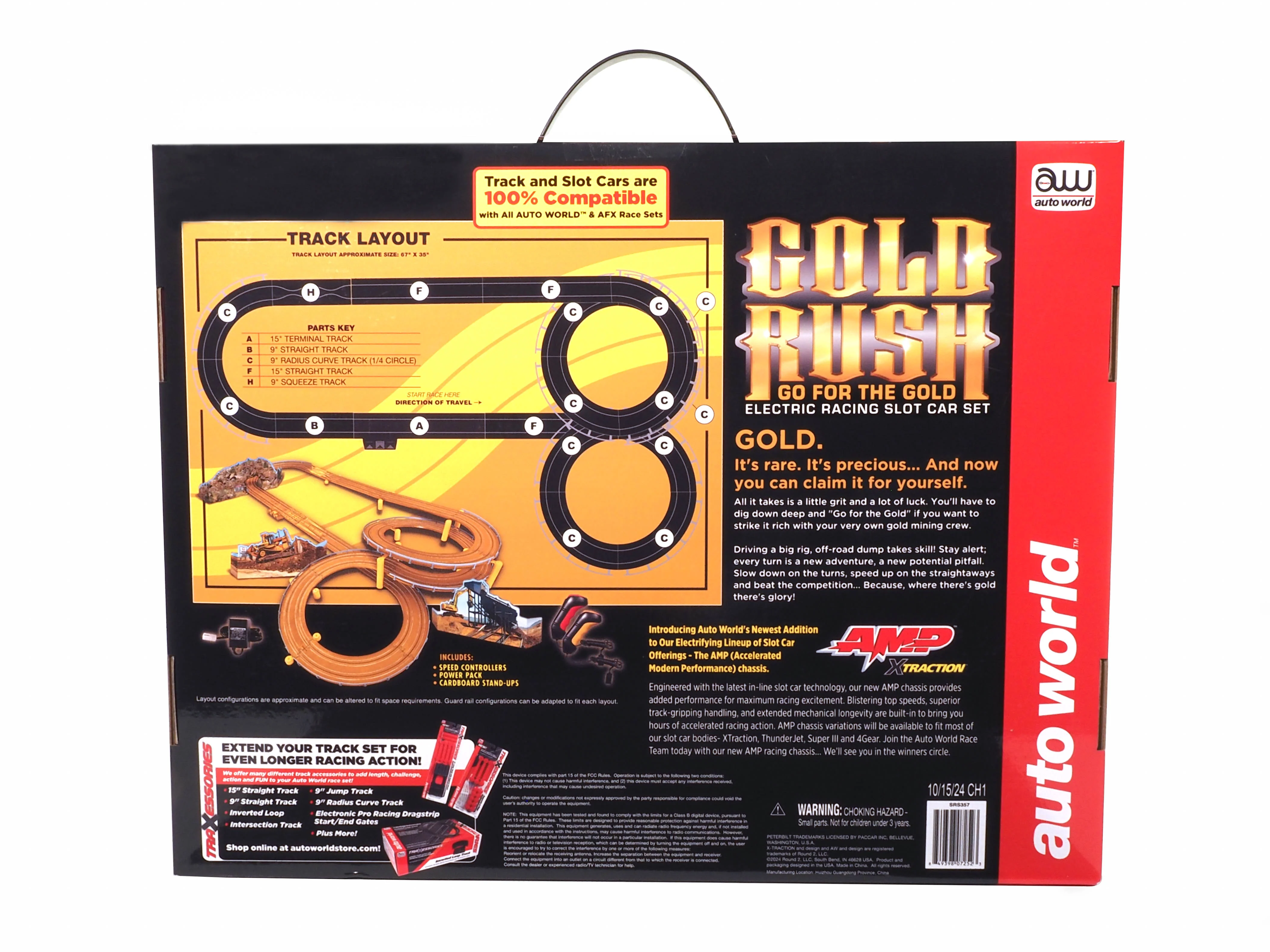 Auto World 18' Gold Rush "Go for the Gold" Slot Race Set HO Scale - Image 6