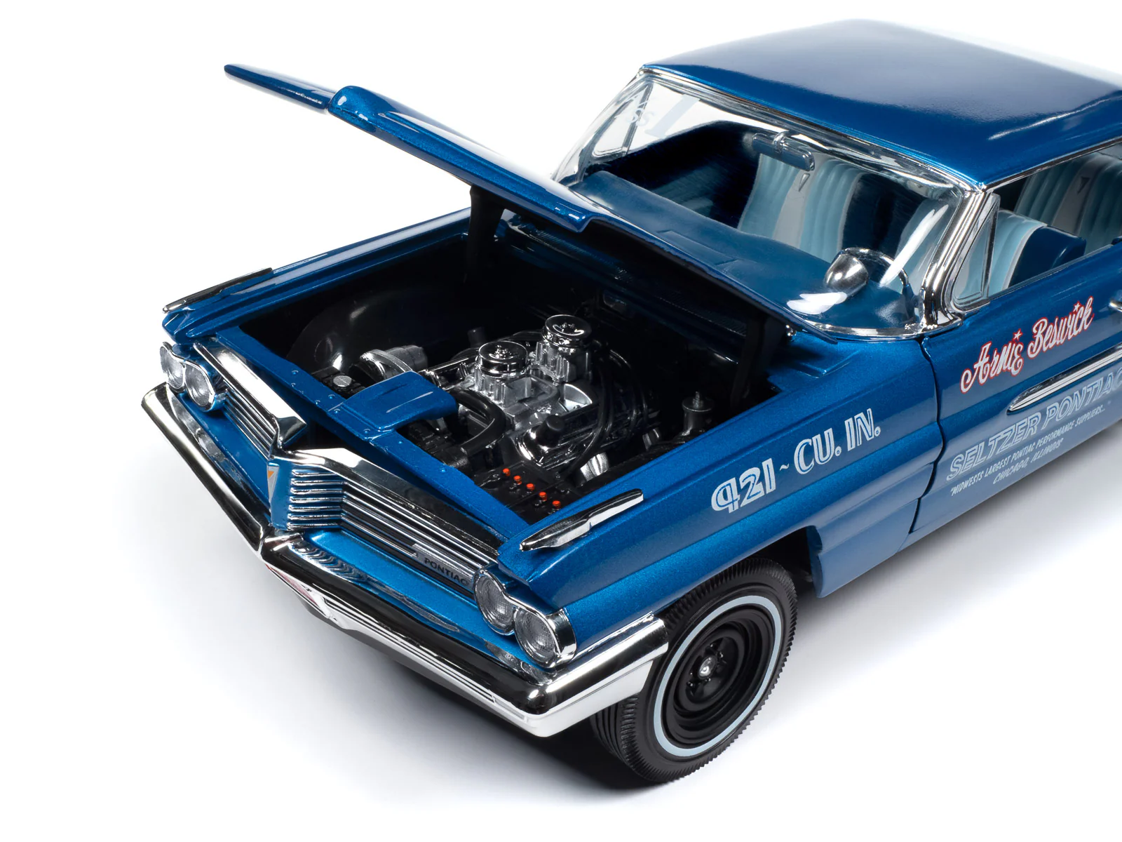 Auto World 1962 Pontiac Catalina Hardtop Legends of the Quarter Mile 1:18 Scale Diecast - Image 10