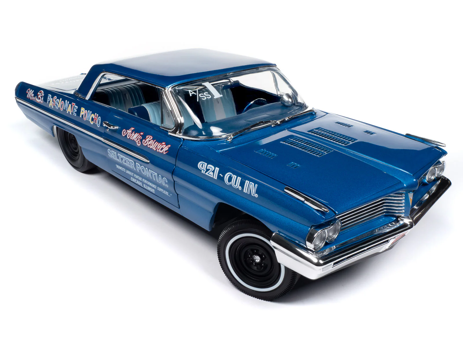 Auto World 1962 Pontiac Catalina Hardtop Legends of the Quarter Mile 1:18 Scale Diecast - Image 6